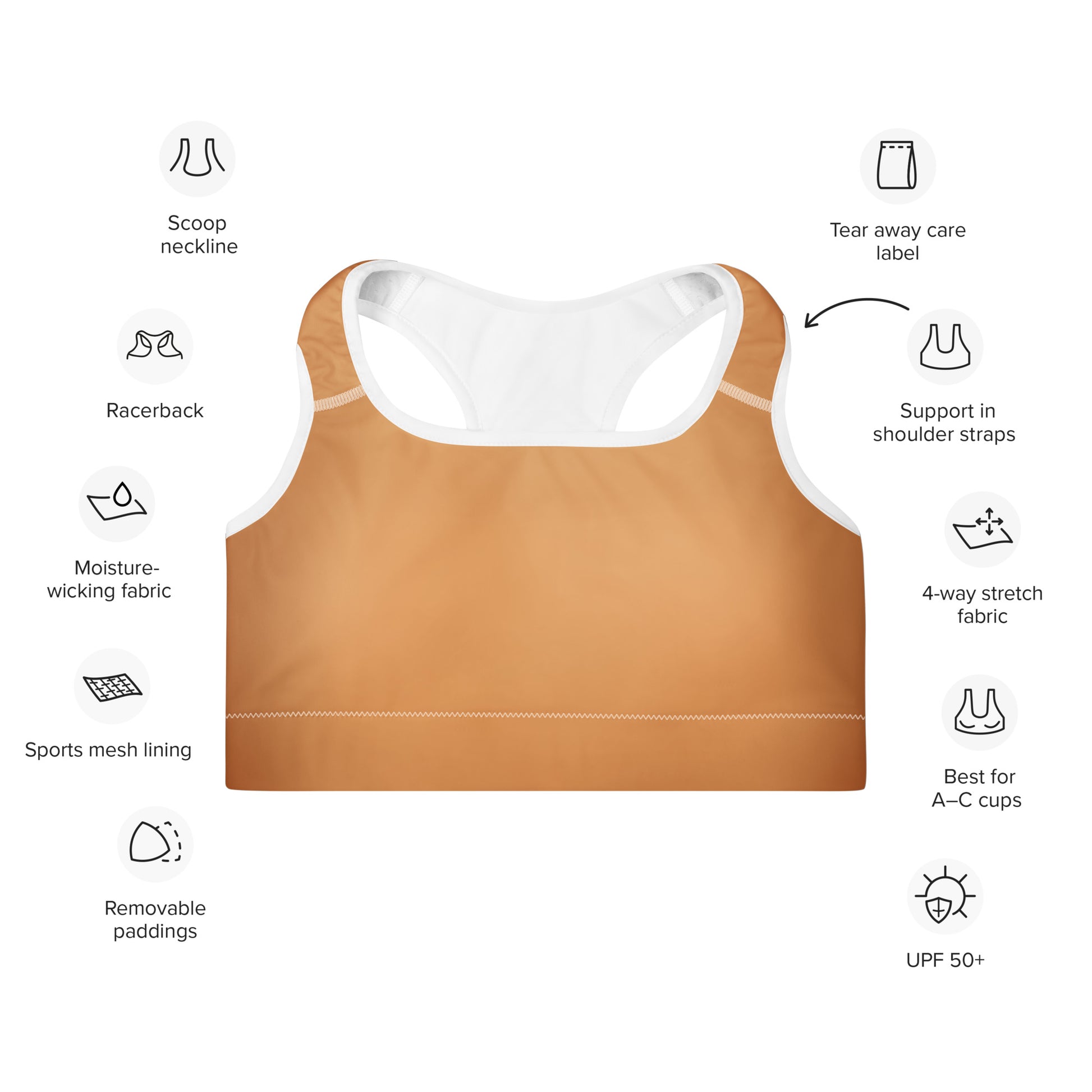 Sepia Padded Sports Bra - Activewear Well
