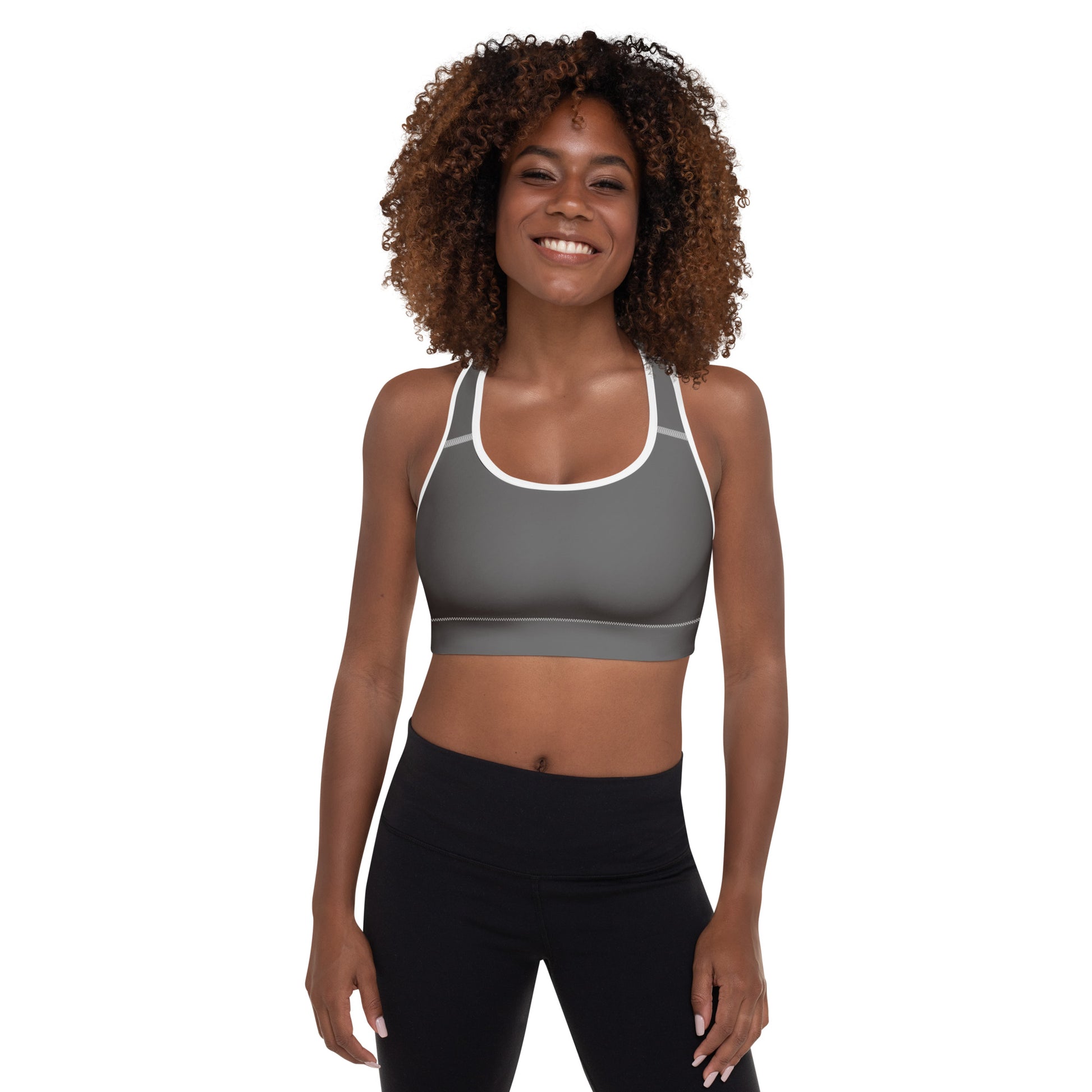 Grey Padded Sports Bra - Activewear Well