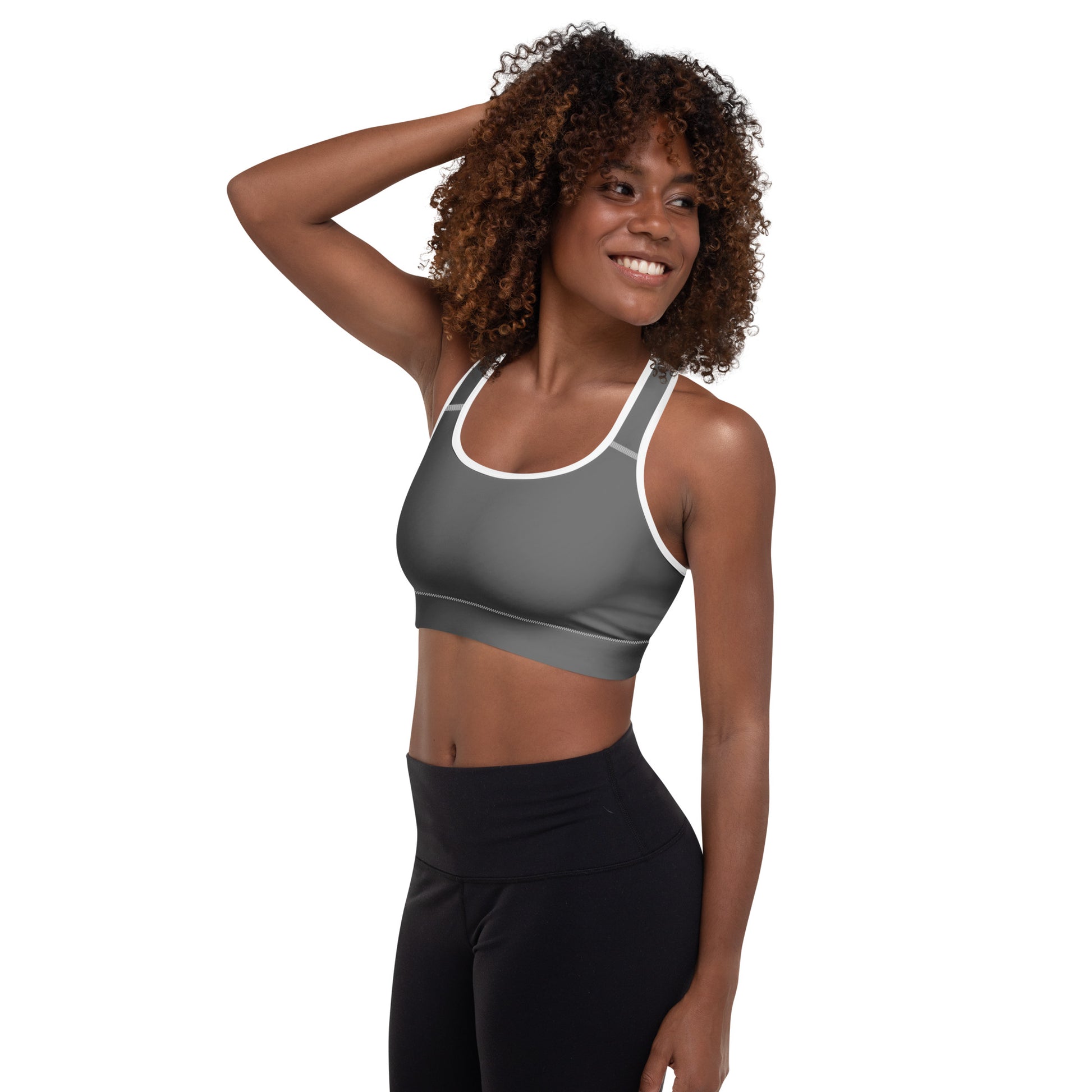 Grey Padded Sports Bra - Activewear Well