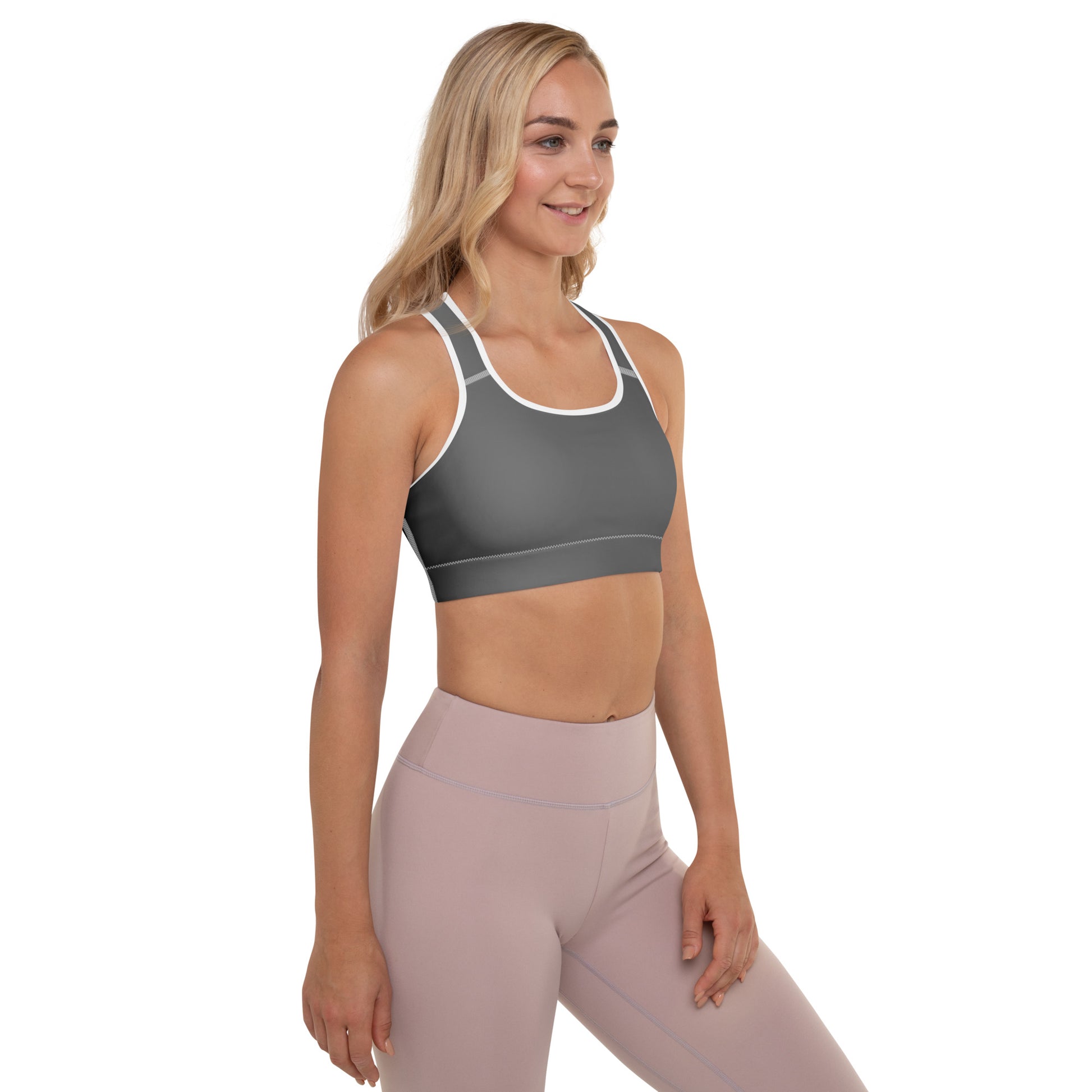 Grey Padded Sports Bra - Activewear Well