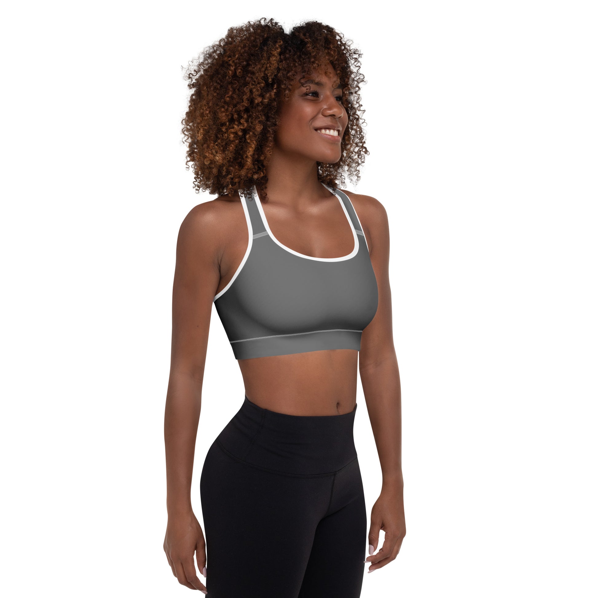 Grey Padded Sports Bra - Activewear Well