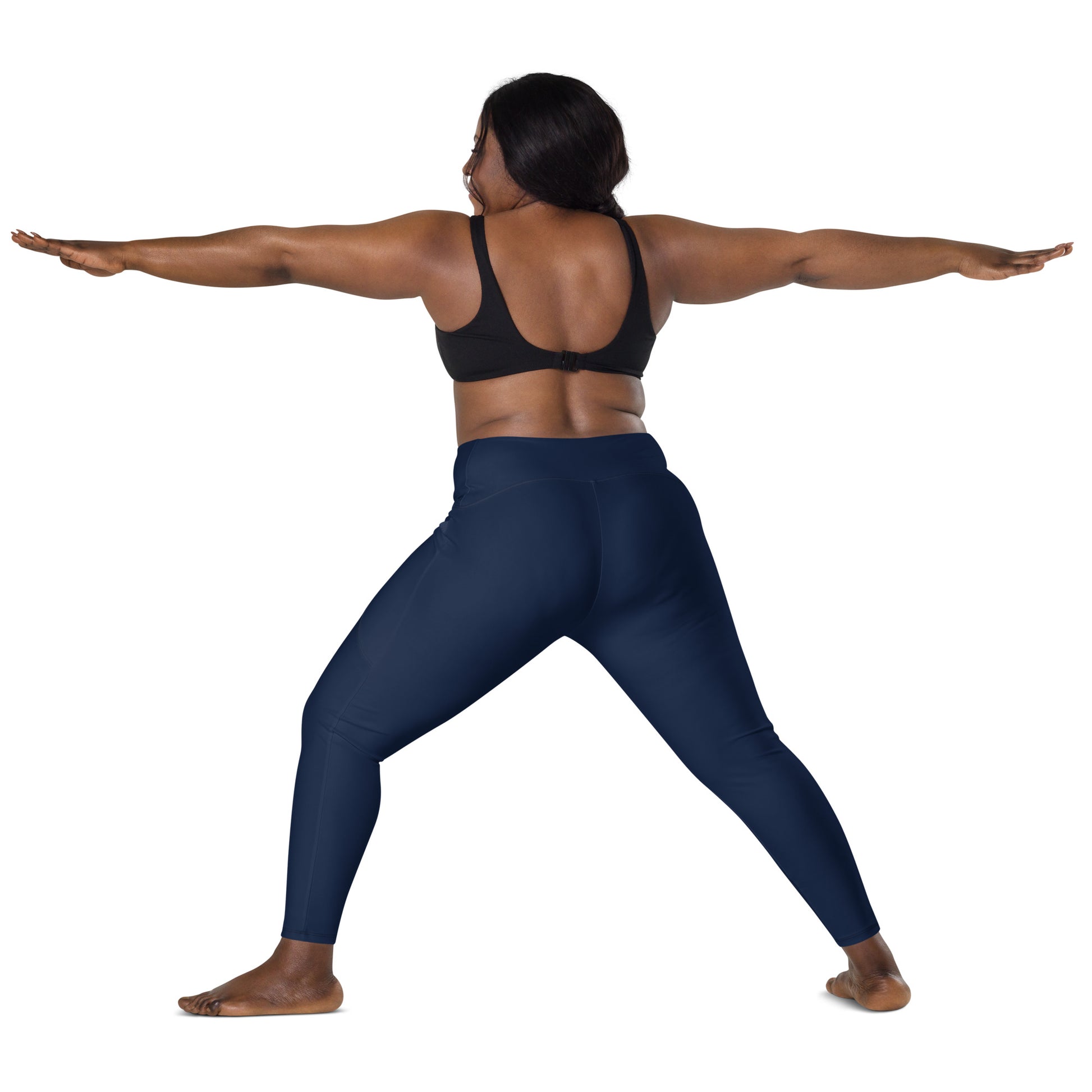 Navy High-Rise Leggings with pockets - Activewear Well