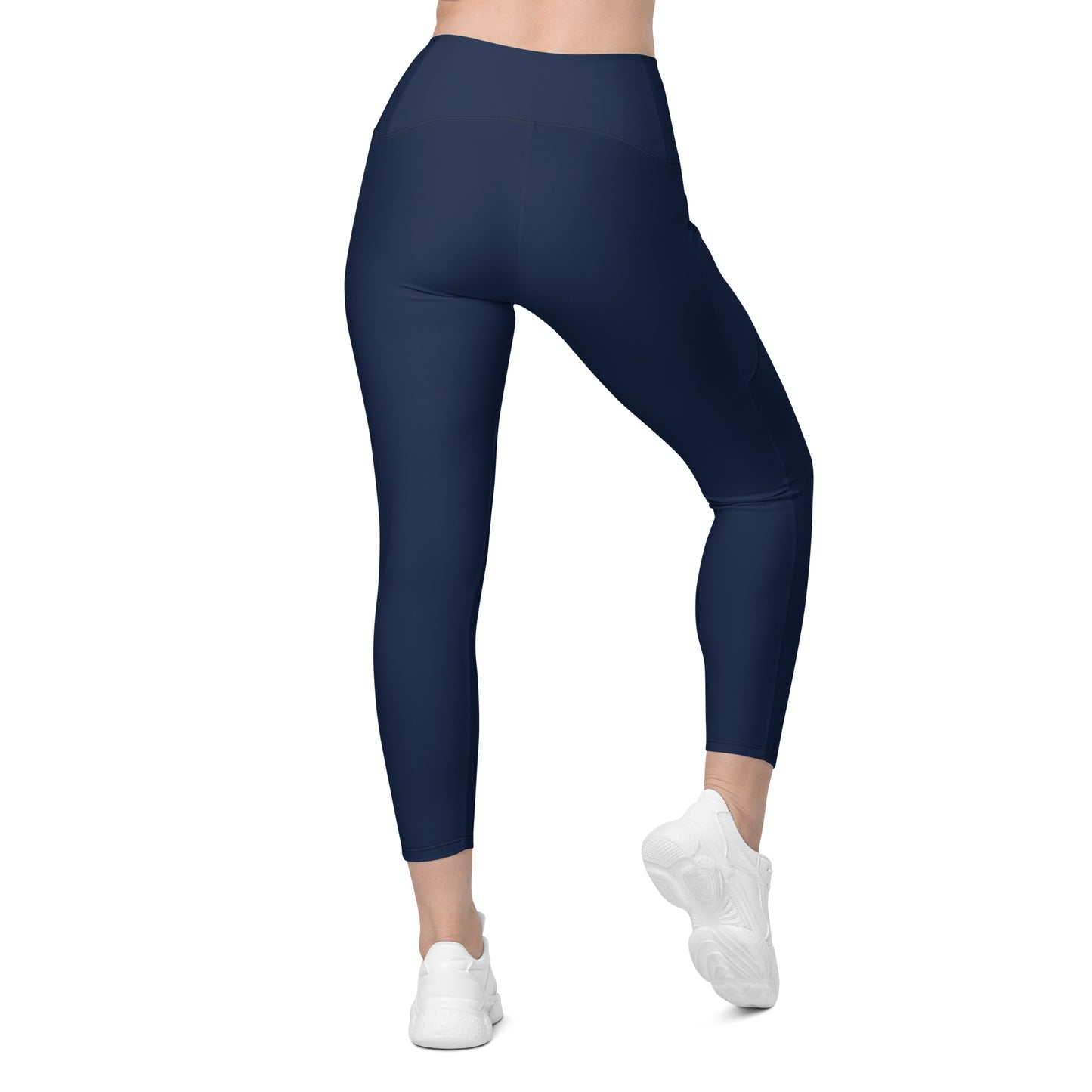 Navy High-Rise Leggings with pockets - Activewear Well