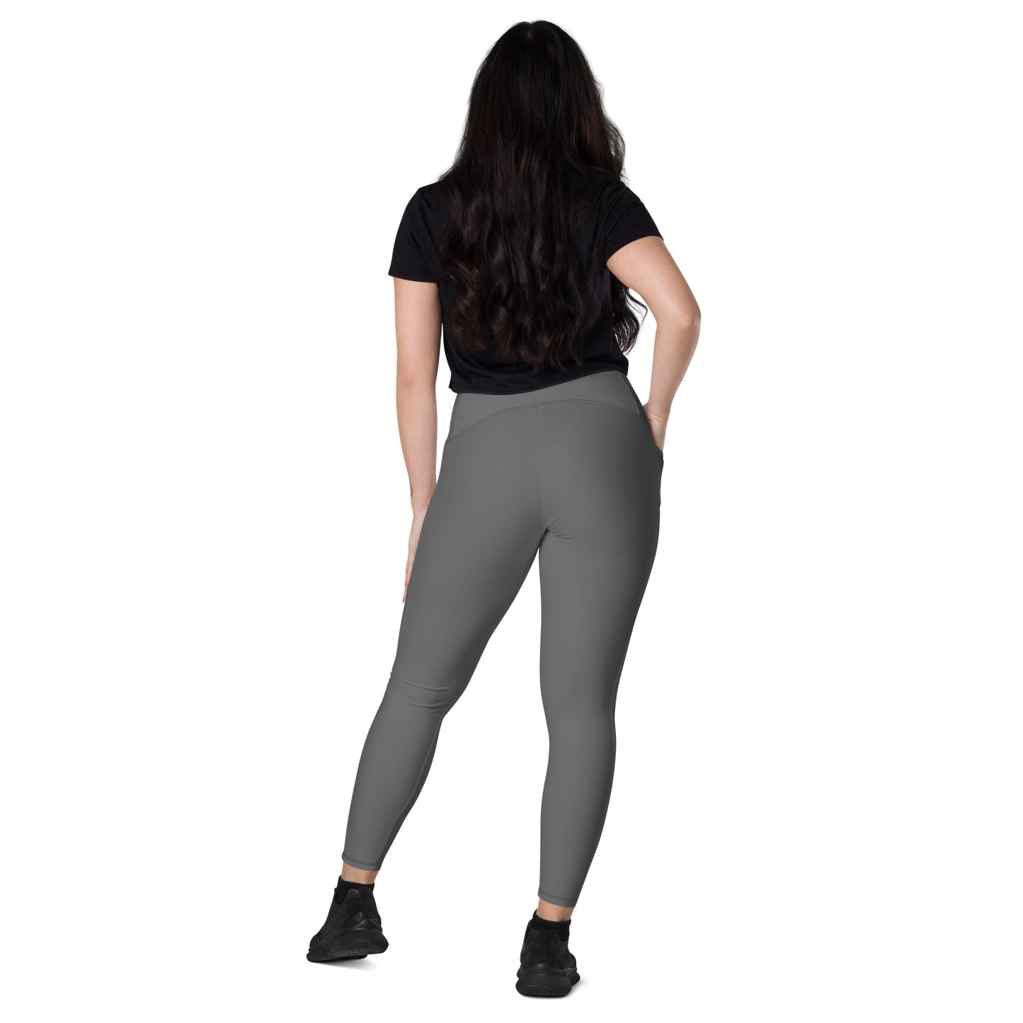 Grey High-Rise Leggings with pockets - Activewear Well