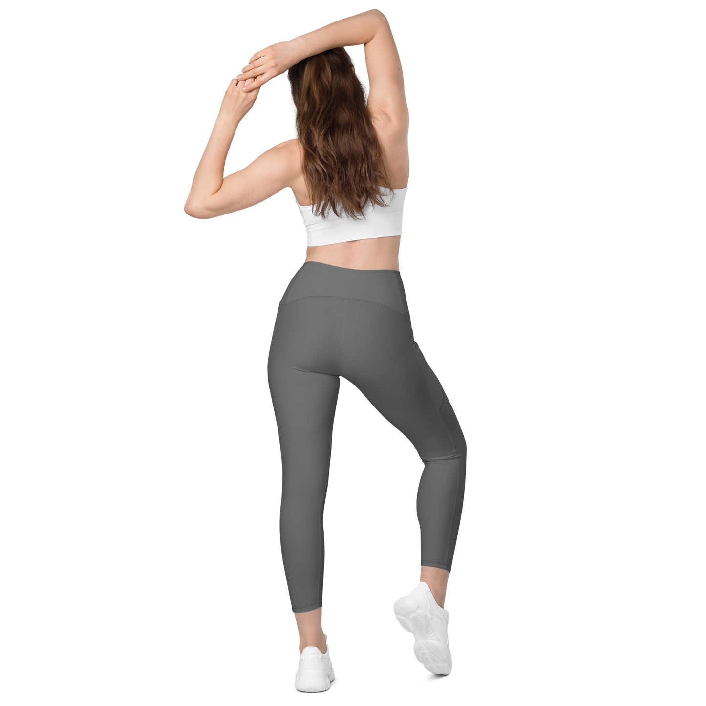 Grey High-Rise Leggings with pockets - Activewear Well