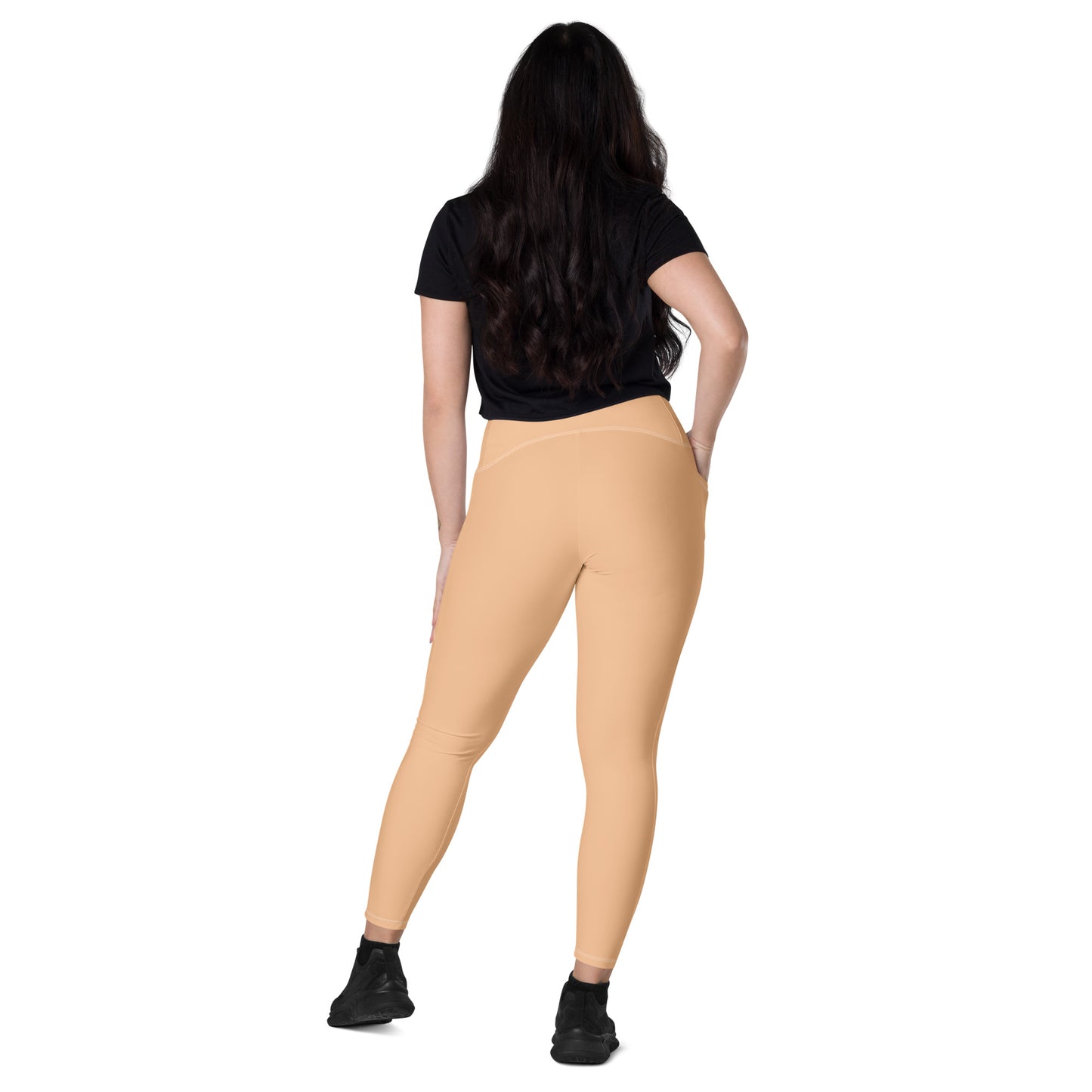 Beige High-Rise Leggings with pockets - Activewear Well