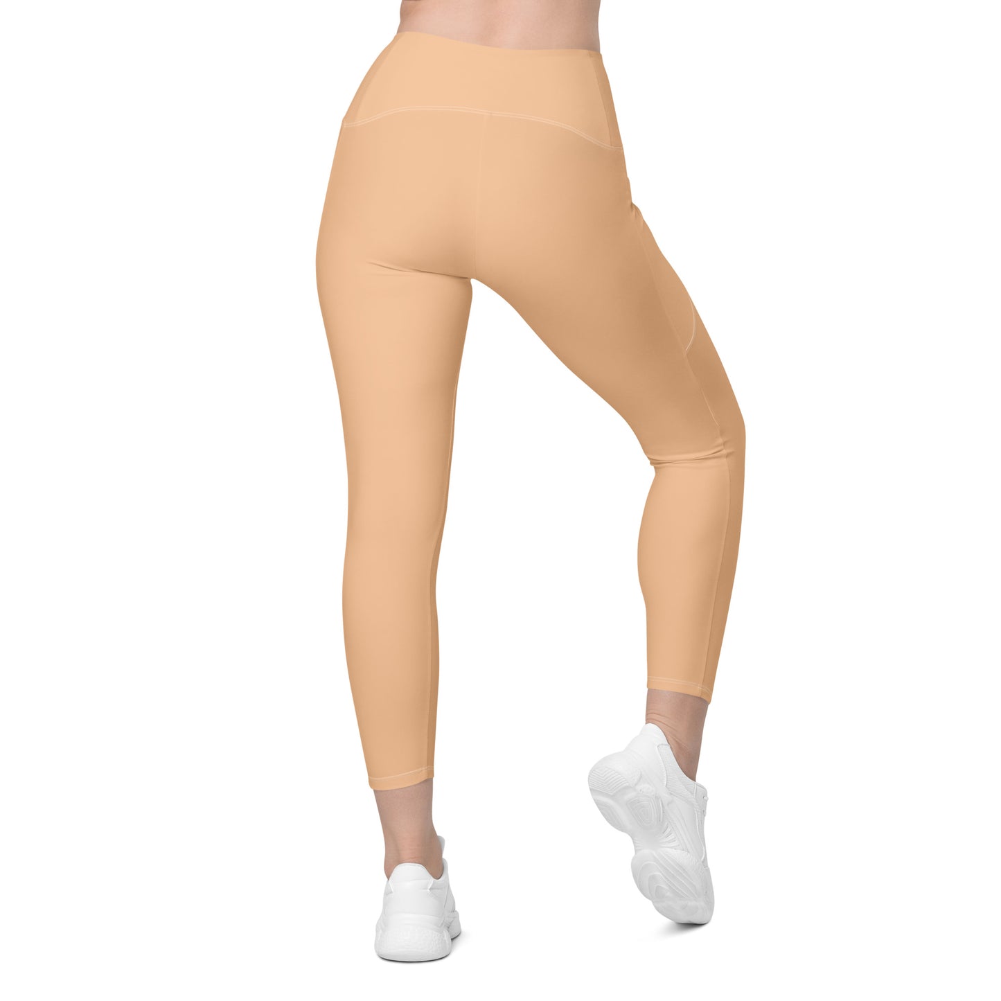 Beige High-Rise Leggings with pockets - Activewear Well