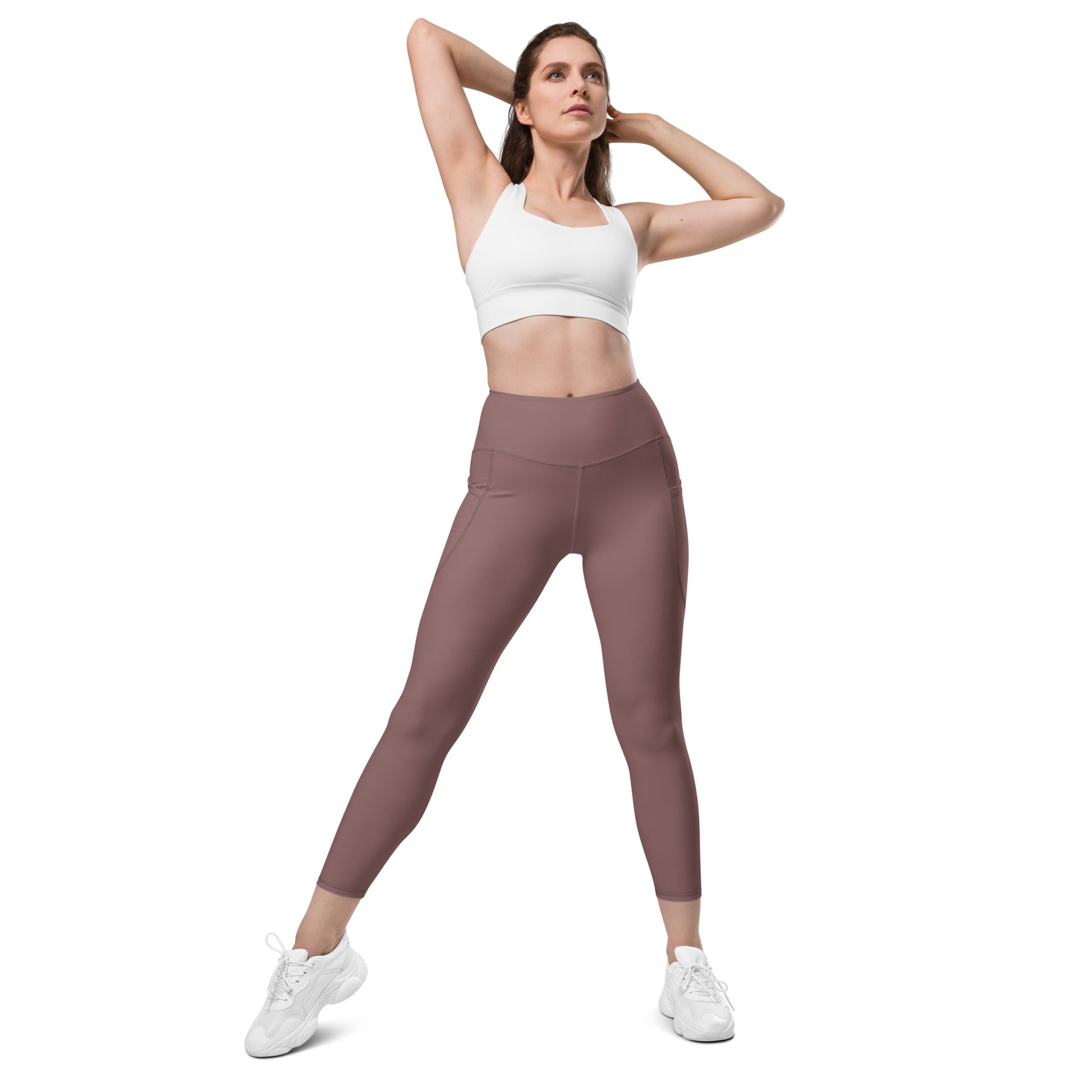 Light Brown Tight Leggings with Pockets - Activewear Well