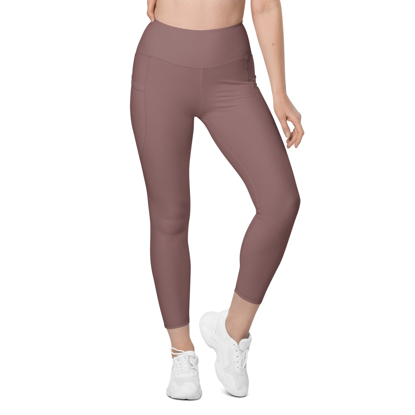 Light Brown Tight Leggings with Pockets - Activewear Well