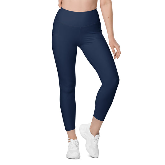 Navy High-Rise Leggings with pockets - Activewear Well