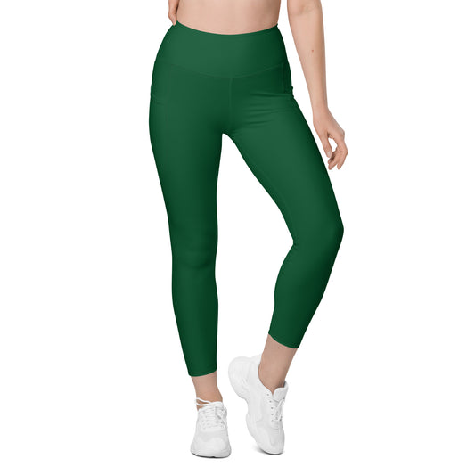Forest Green High-Rise Leggings with pockets - Activewear Well