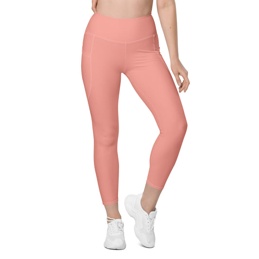 Pink High-Rise Leggings with pockets - Activewear Well