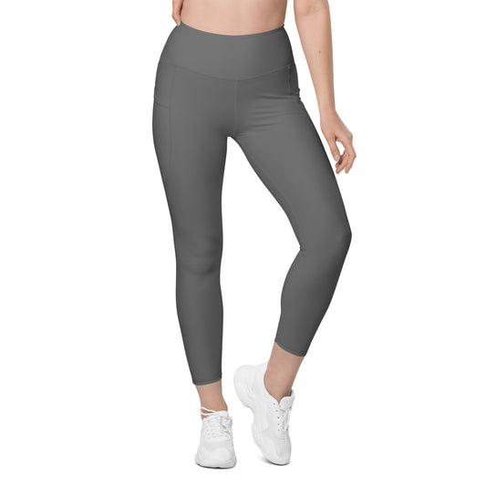 Grey High-Rise Leggings with pockets - Activewear Well