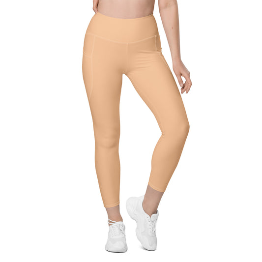 Beige High-Rise Leggings with pockets - Activewear Well