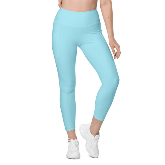 Blue high-Rise Leggings with pockets - Activewear Well