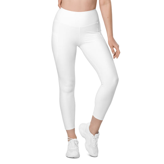 White High-Rise Leggings with pockets - Activewear Well