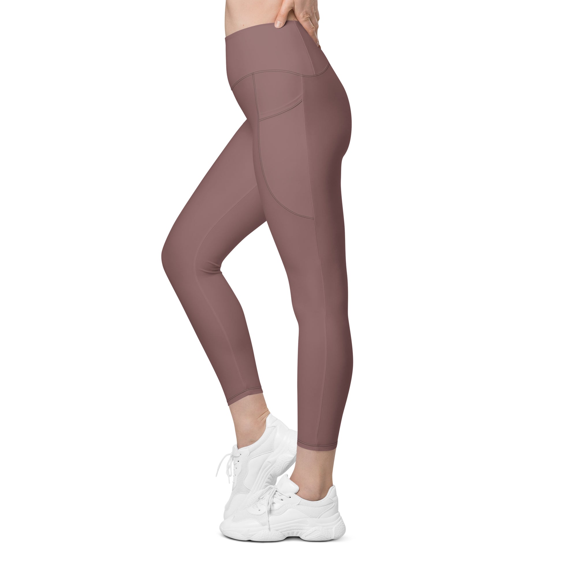 Light Brown Tight Leggings with Pockets - Activewear Well
