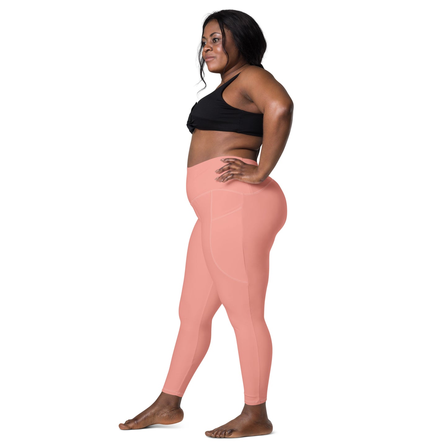 Pink High-Rise Leggings with pockets - Activewear Well