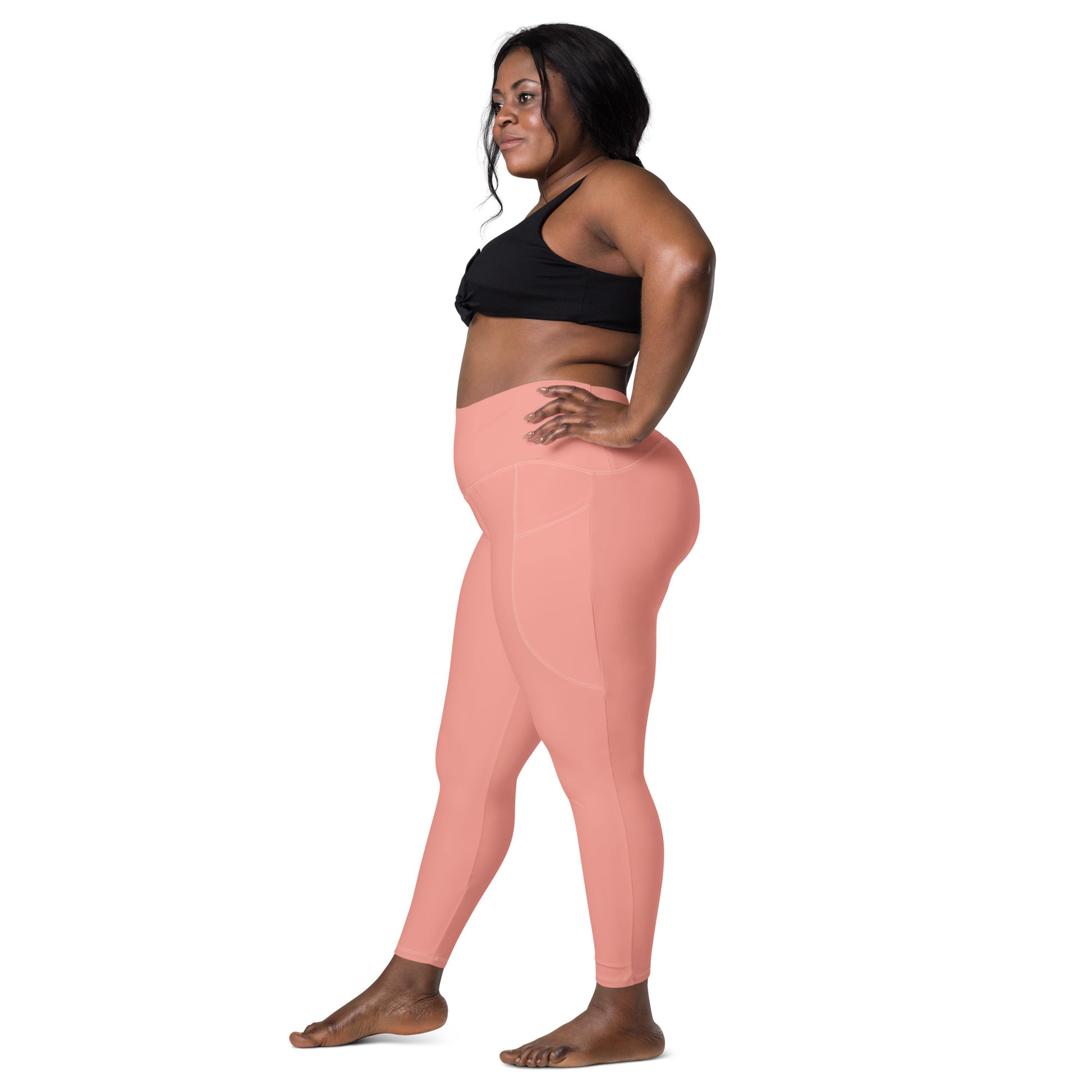 Pink High-Rise Leggings with pockets - Activewear Well