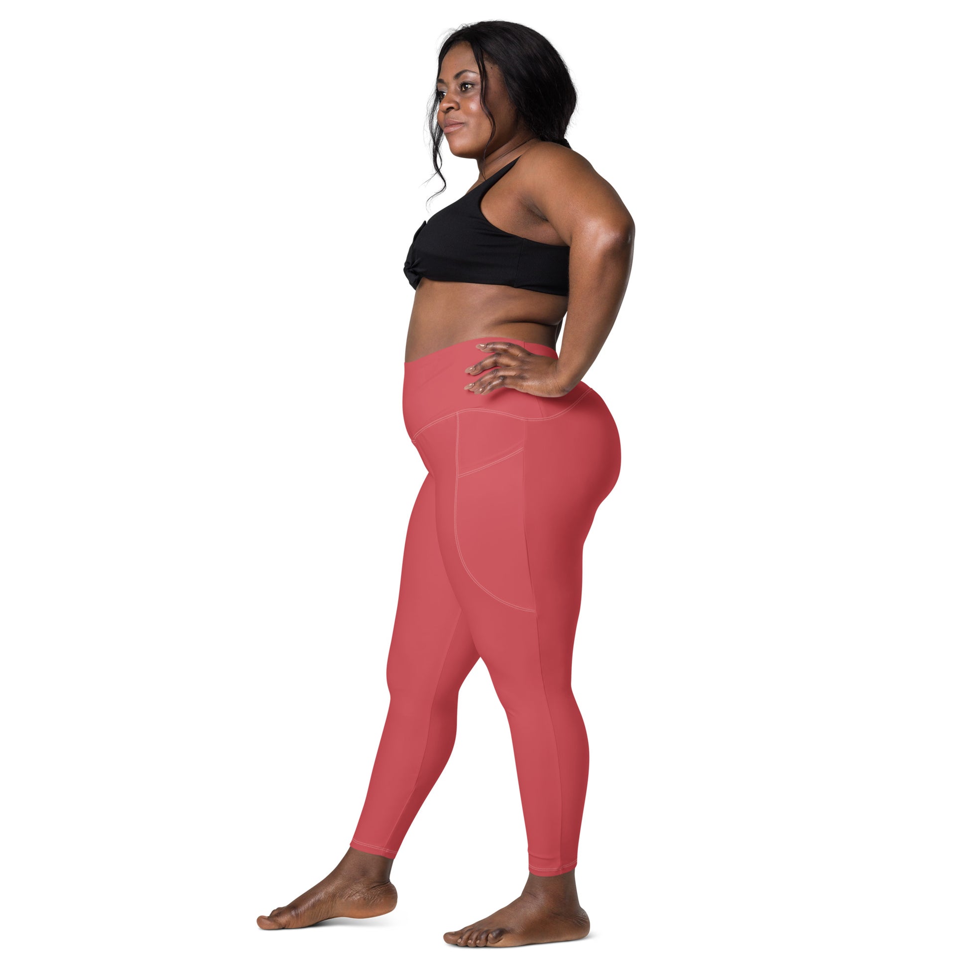 Rose Gold Leggings with pockets - Activewear Well
