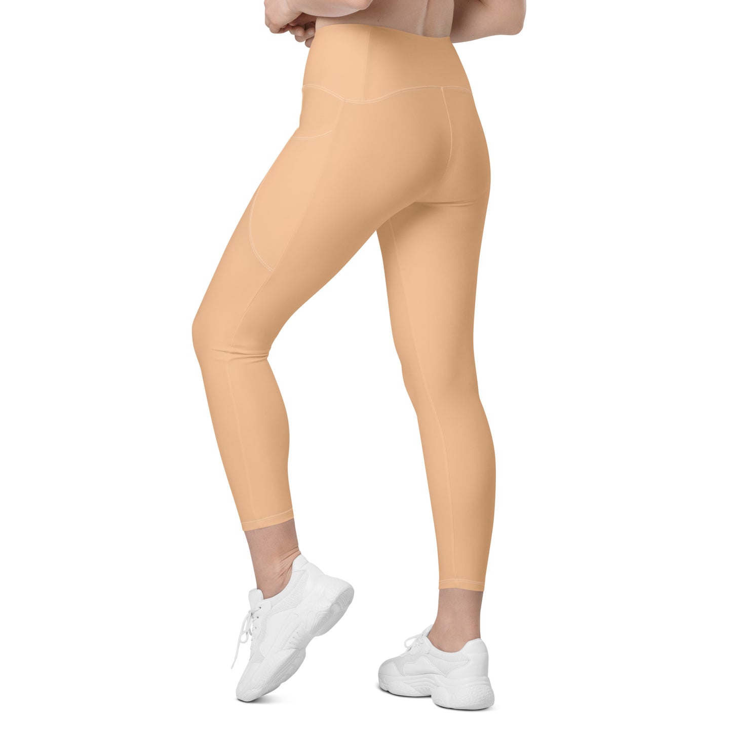 Beige High-Rise Leggings with pockets - Activewear Well
