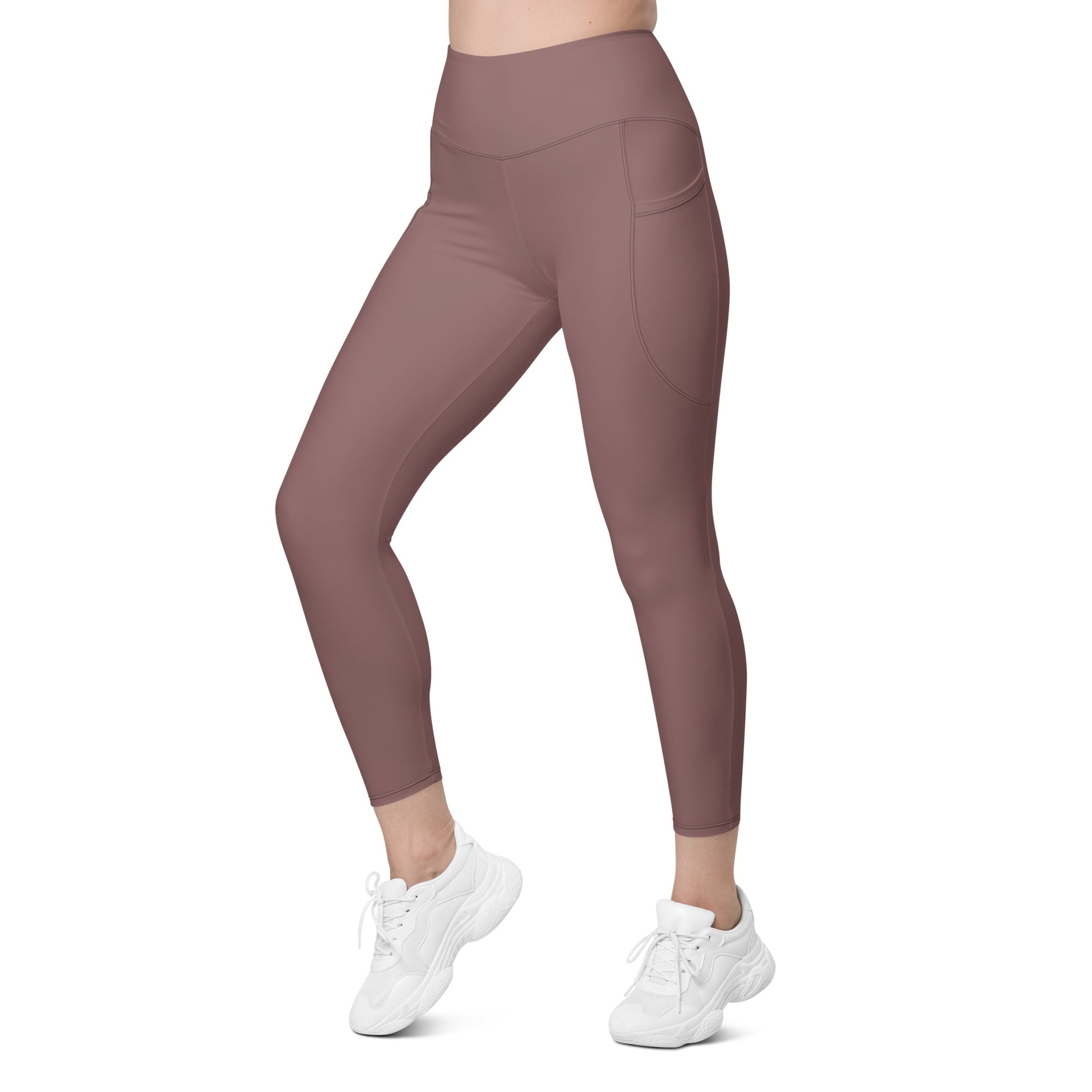 Light Brown Tight Leggings with Pockets - Activewear Well