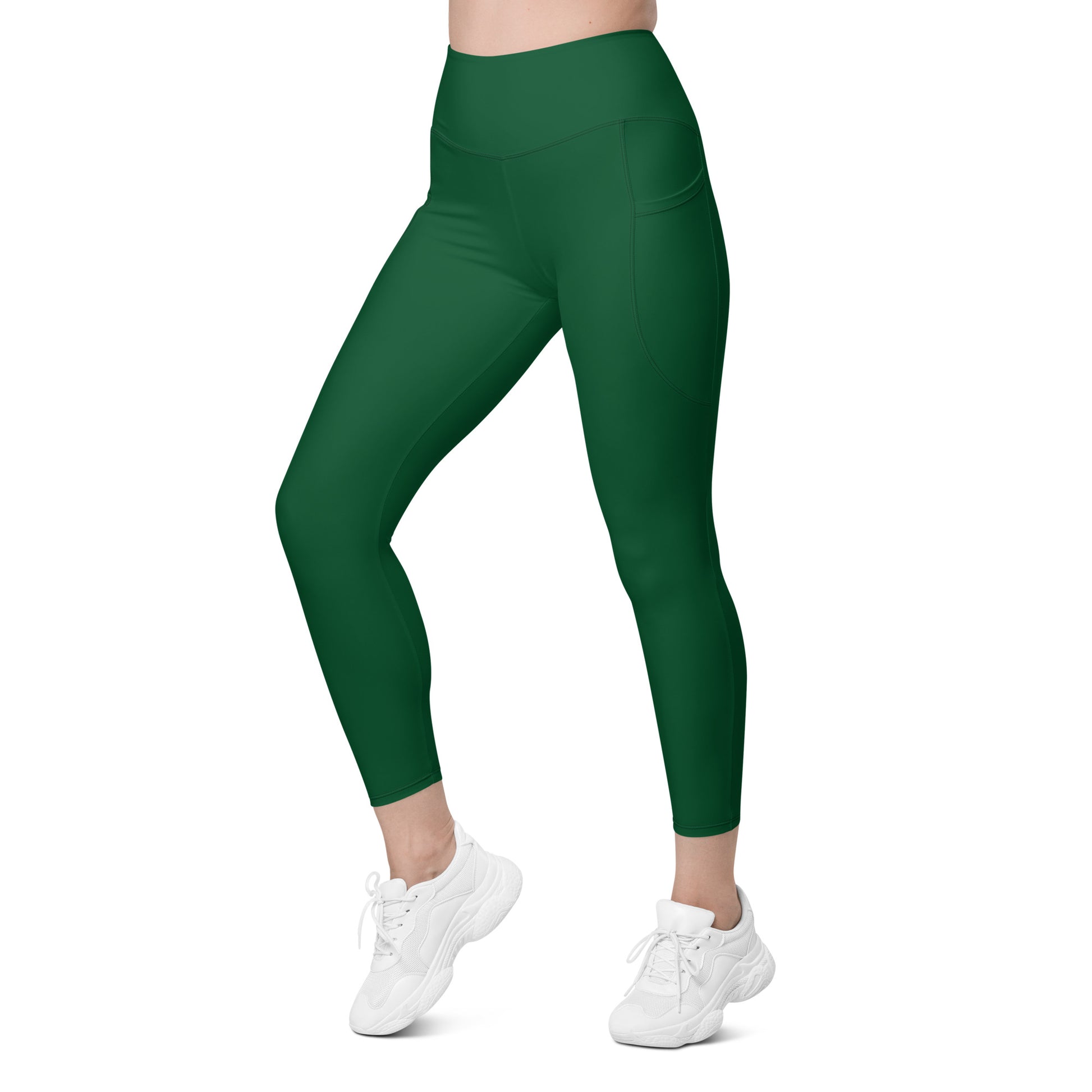 Forest Green High-Rise Leggings with pockets - Activewear Well