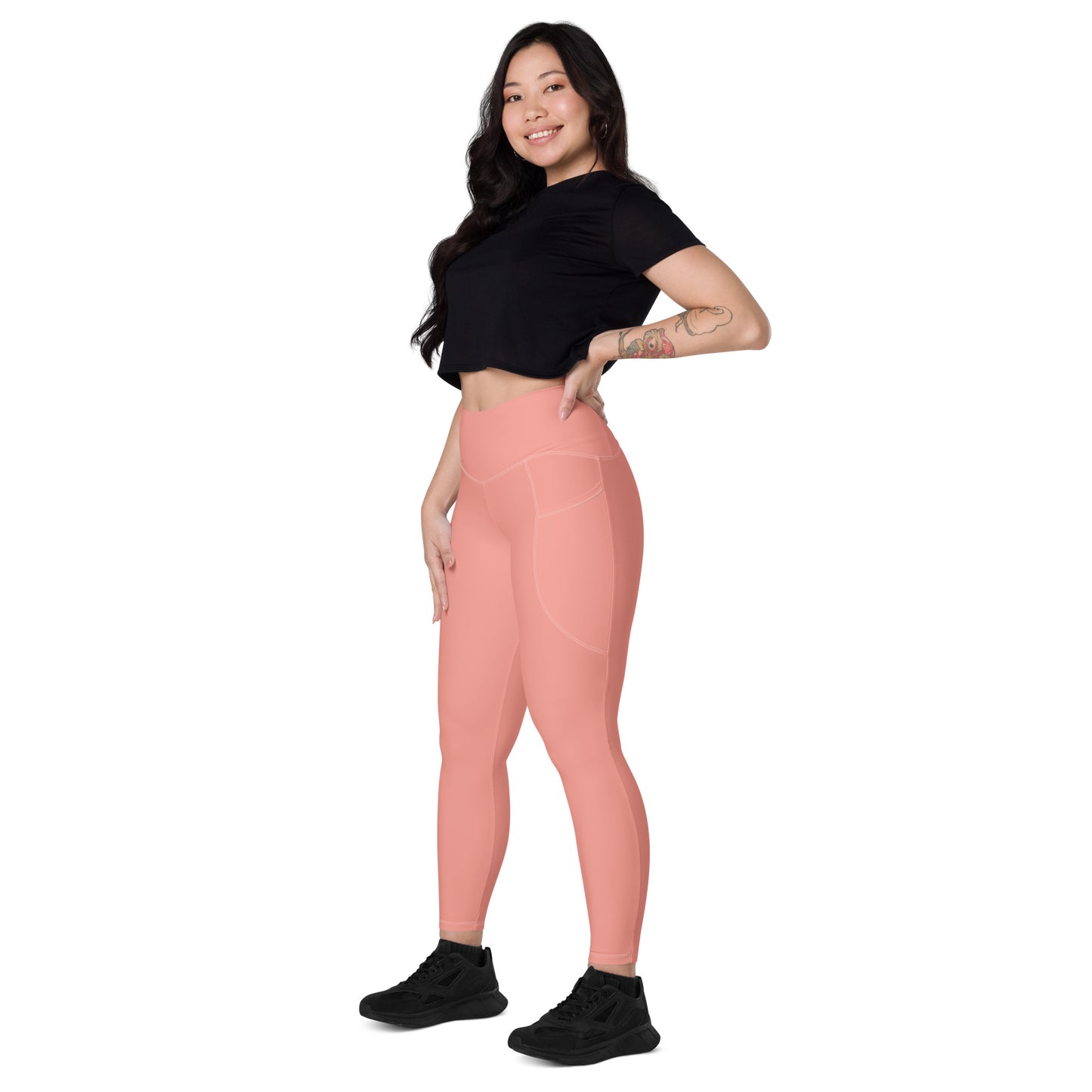Pink High-Rise Leggings with pockets - Activewear Well