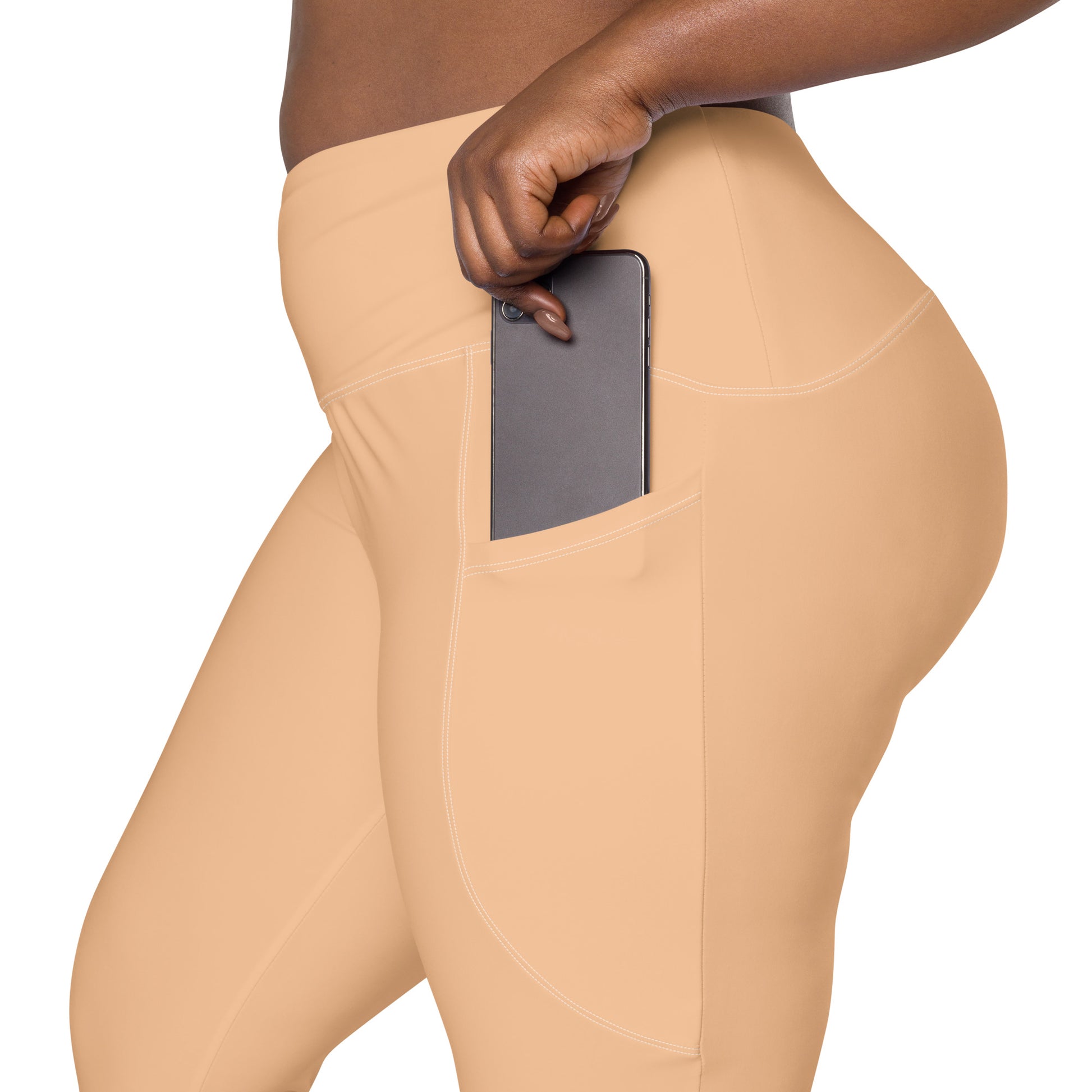 Beige High-Rise Leggings with pockets - Activewear Well