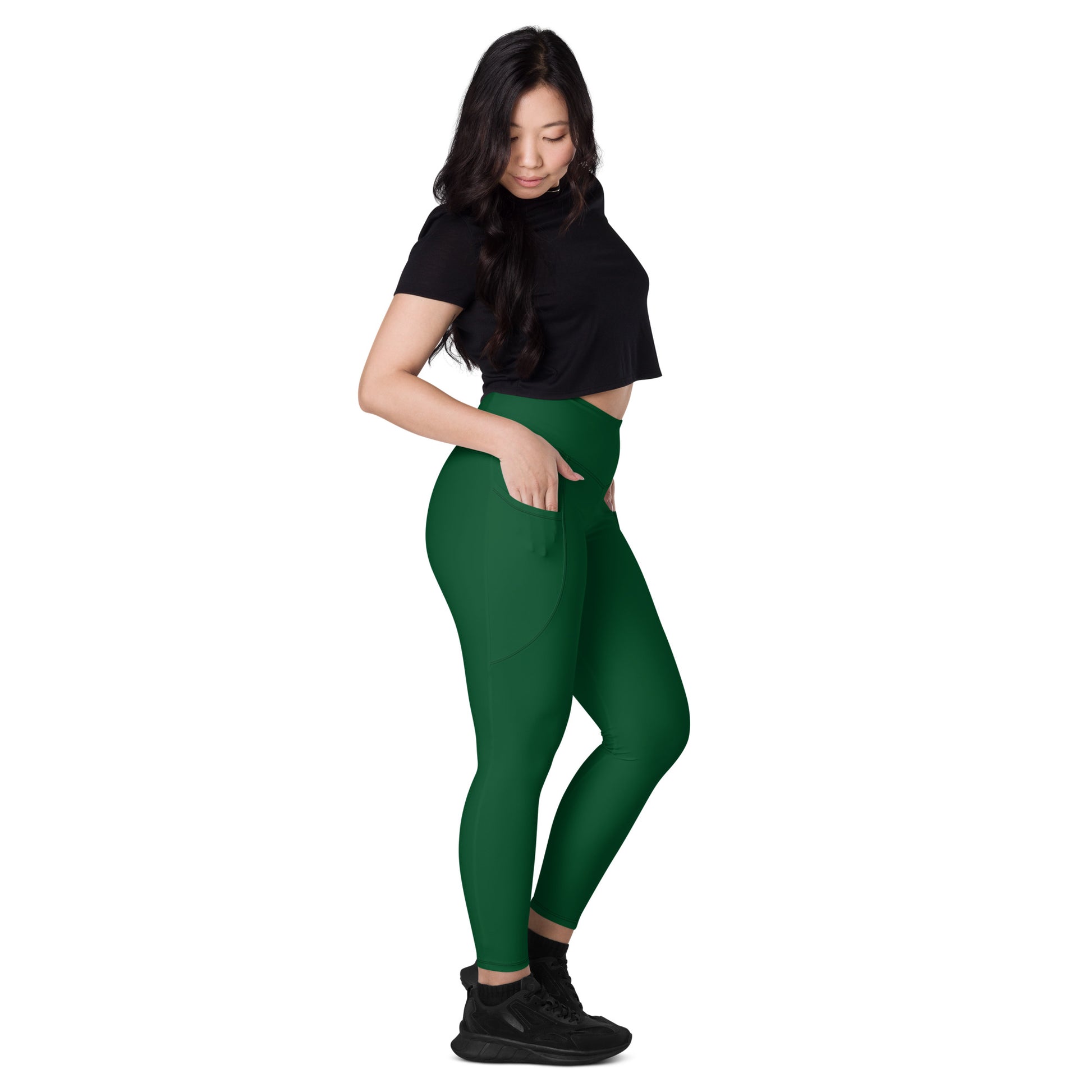Forest Green High-Rise Leggings with pockets - Activewear Well