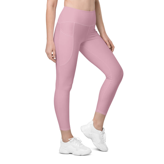 Neutral Pink Tight Leggings with Pockets - Activewear Well