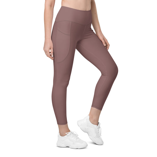Light Brown Tight Leggings with Pockets - Activewear Well