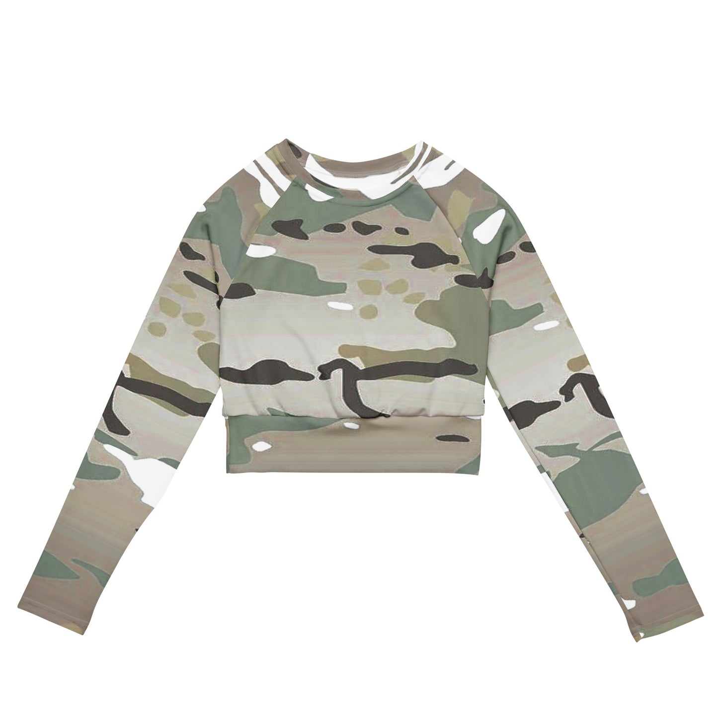 Desert Camo Long-Sleeve Crop Top - Activewear Well