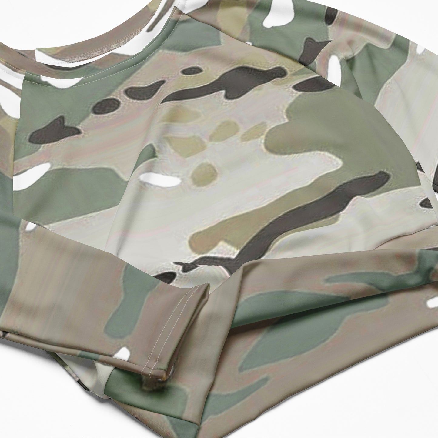 Desert Camo Long-Sleeve Crop Top - Activewear Well