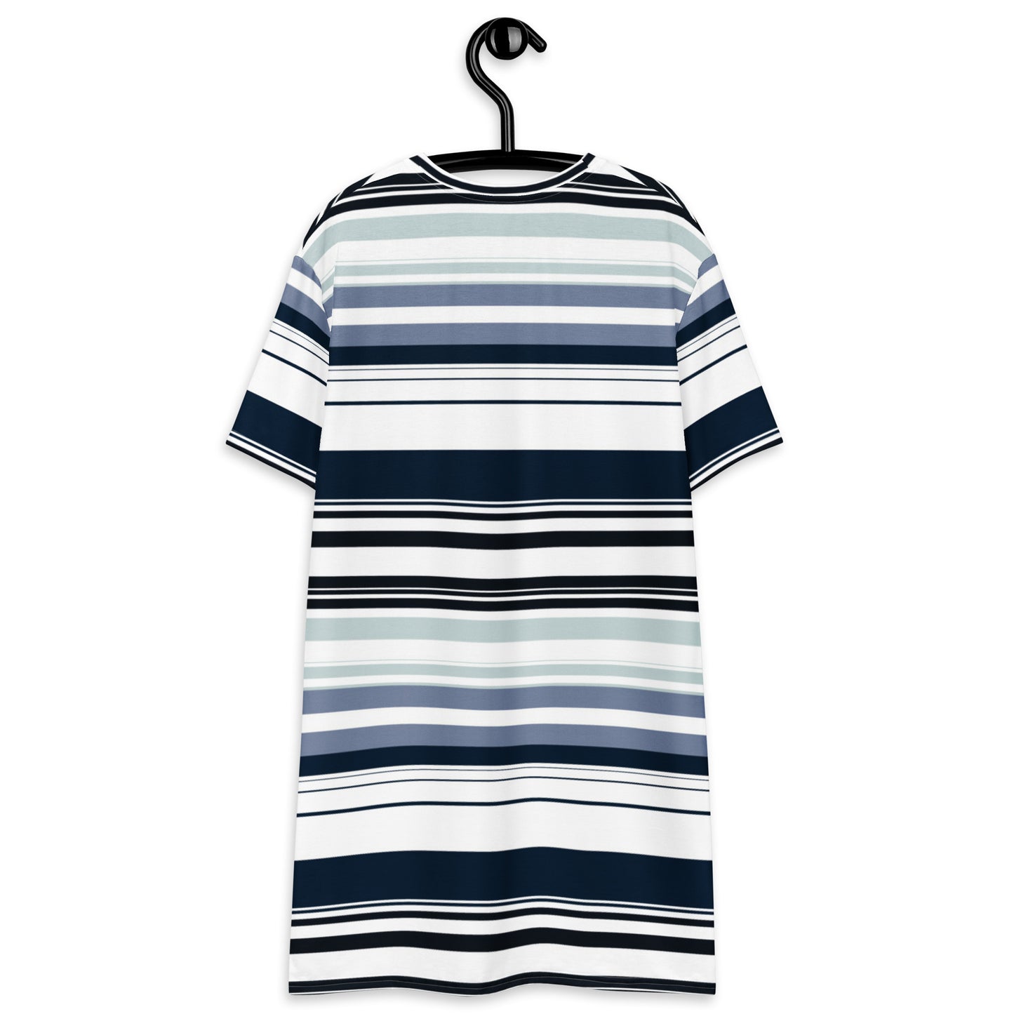 Women's Gray Striped T-shirt Dress - Activewear Well