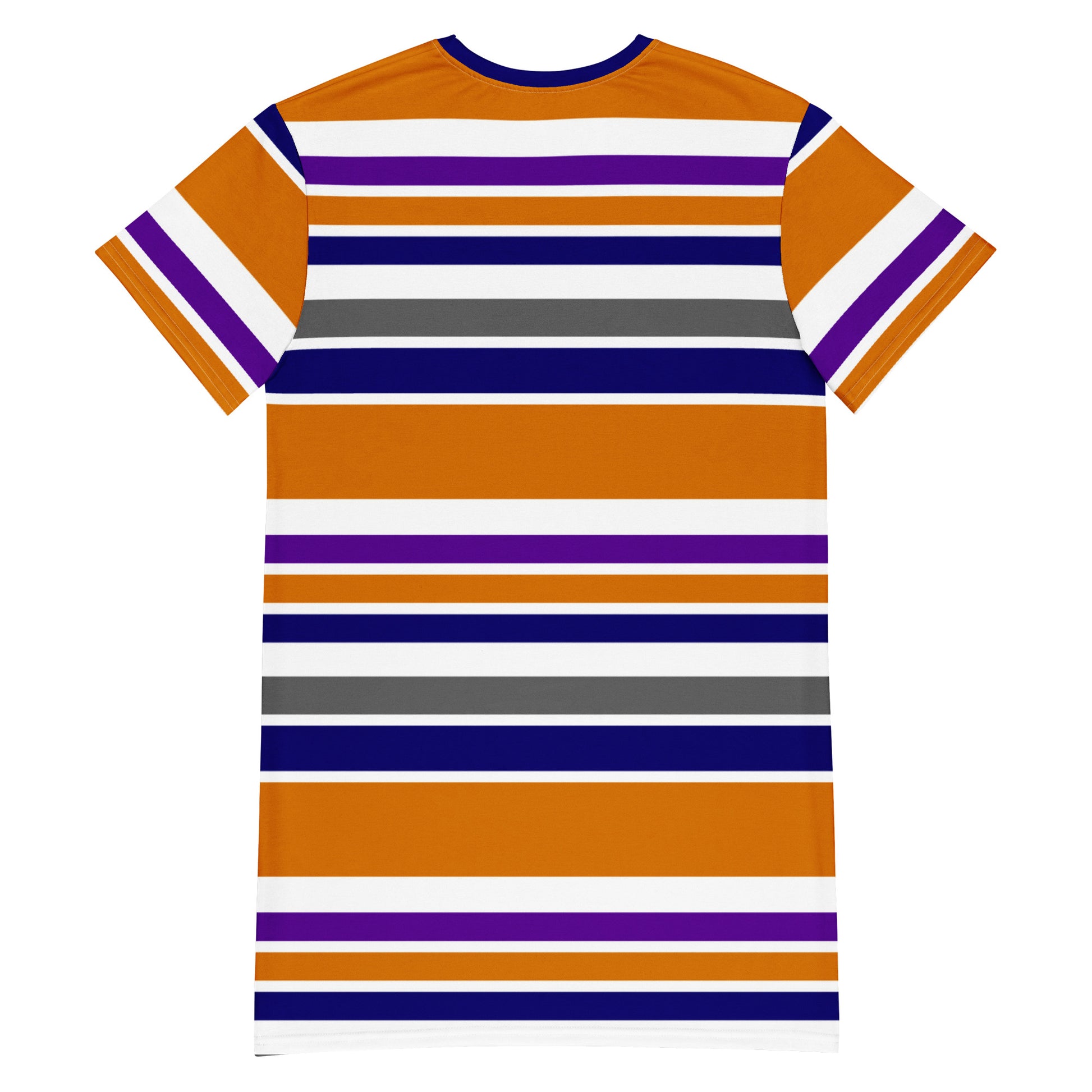 Women's Orange Striped T-Shirt Dress - Activewear Well