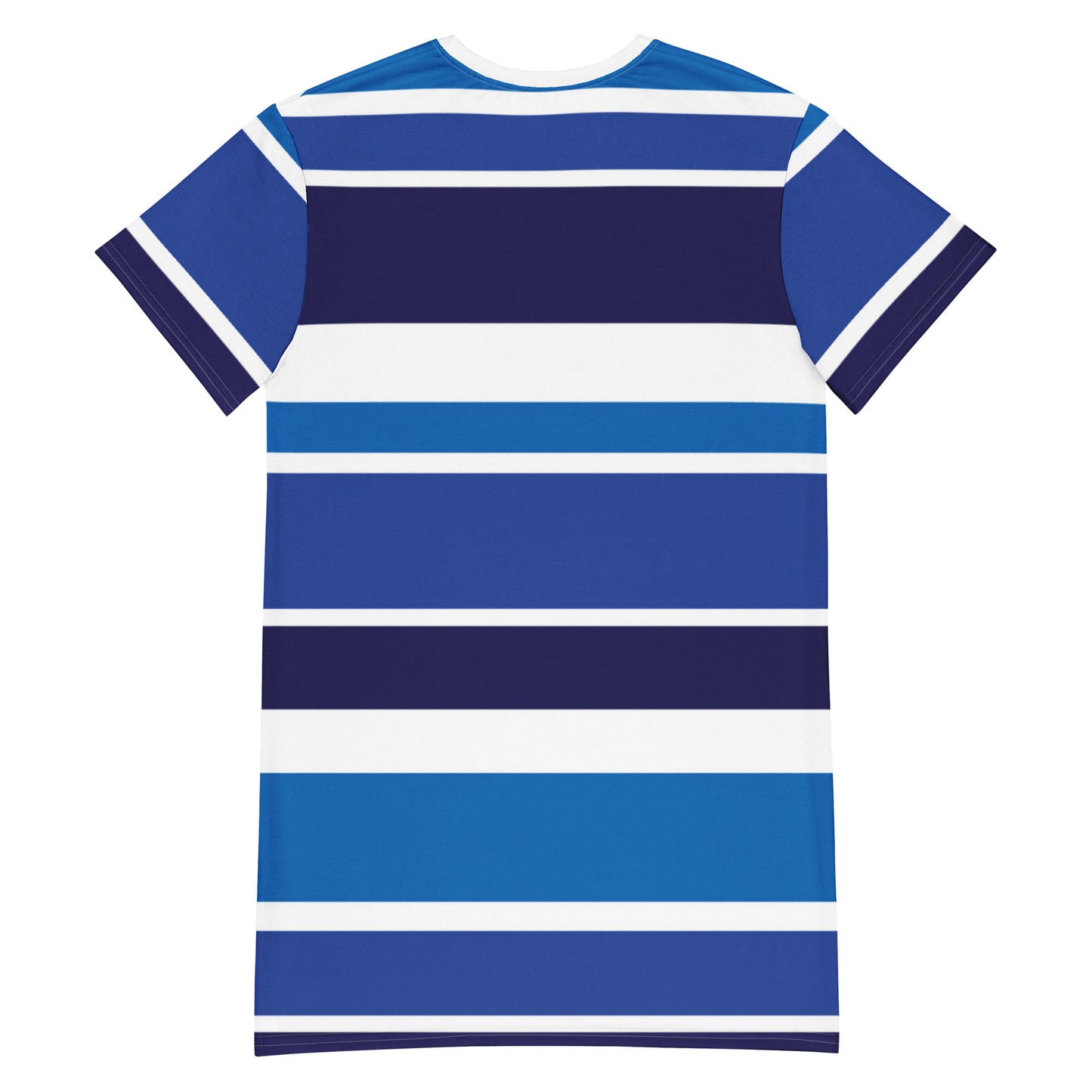 Women's Blue Striped T-Shirt Dress - Activewear Well
