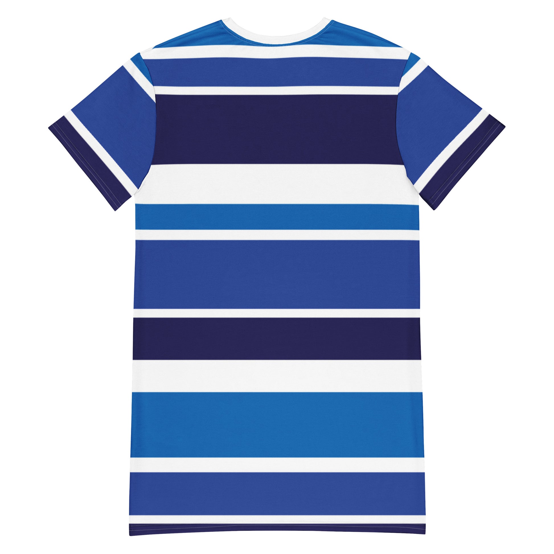Women's Blue Striped T-Shirt Dress - Activewear Well
