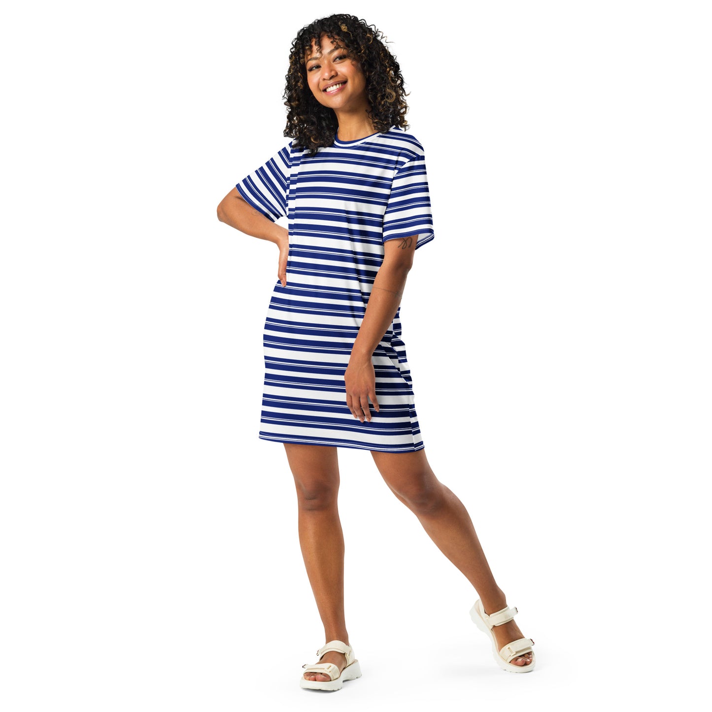 Women's Striped T-Shirt Dress - Activewear Well