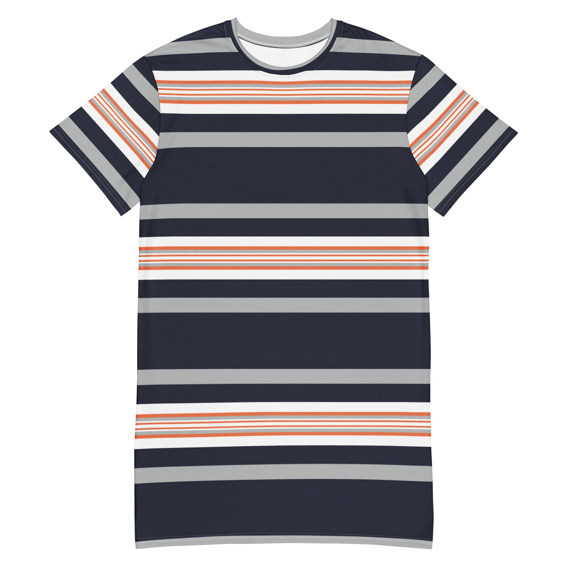 Grey Striped T-Shirt Dress - Activewear Well