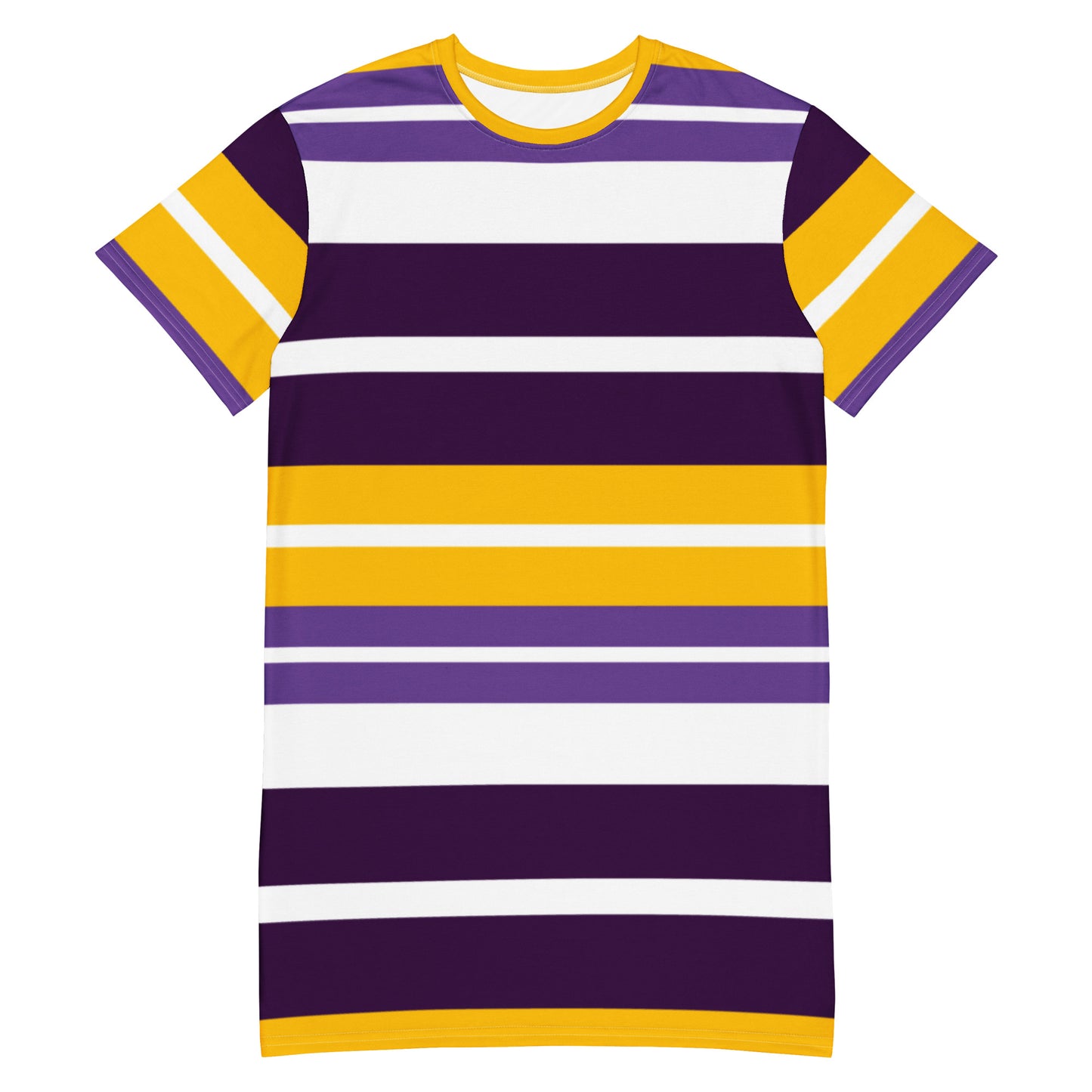 Women.s Purple Striped T-Shirt Dress - Activewear Well