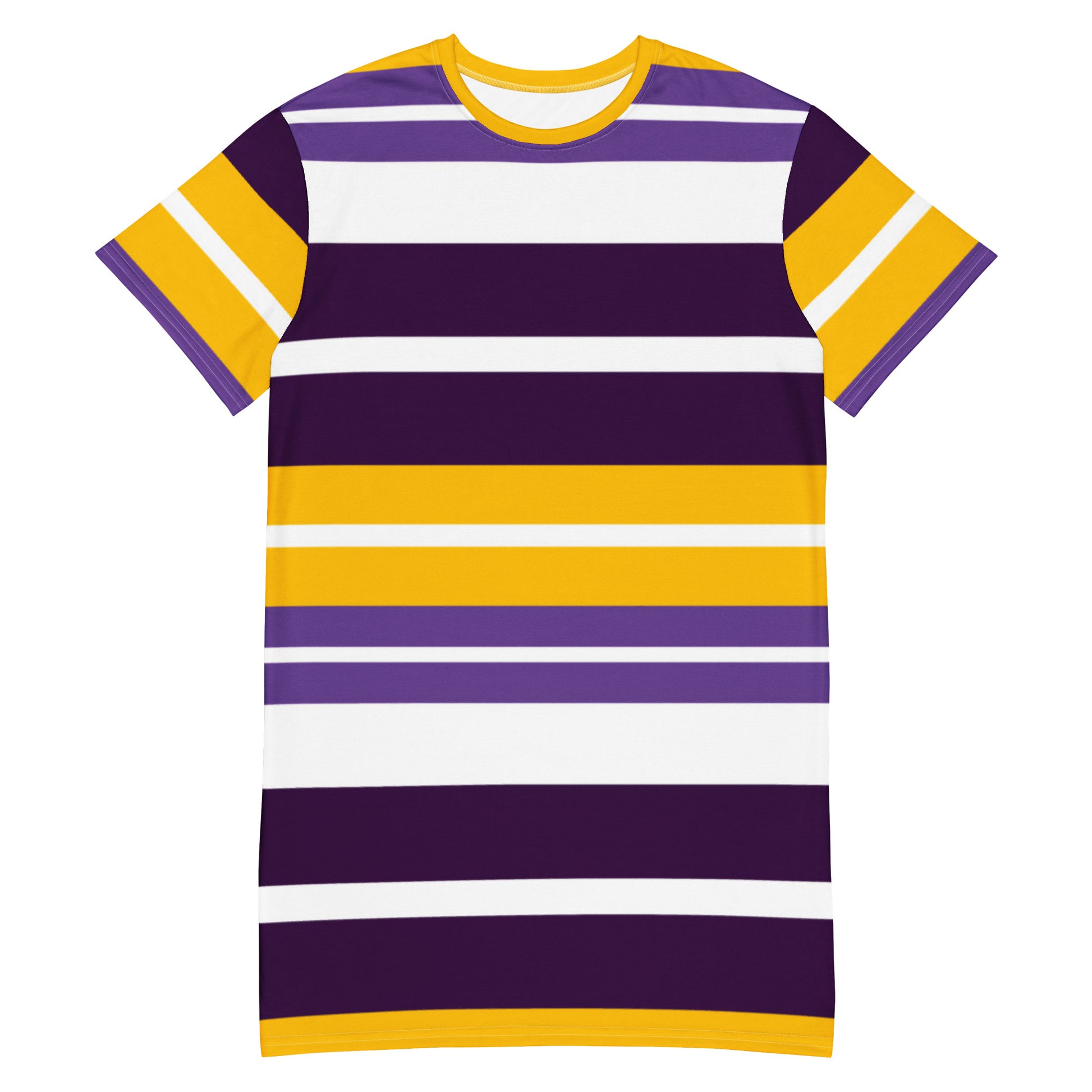 Women.s Purple Striped T-Shirt Dress - Activewear Well