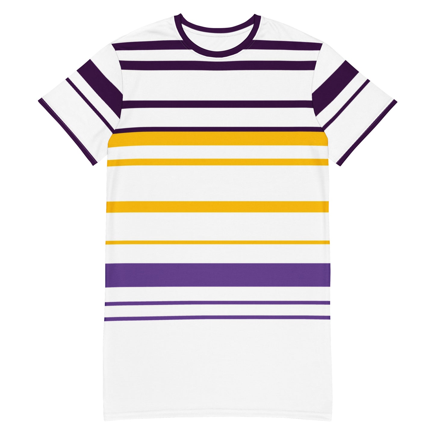Yellow Striped T-Shirt Dress - Activewear Well