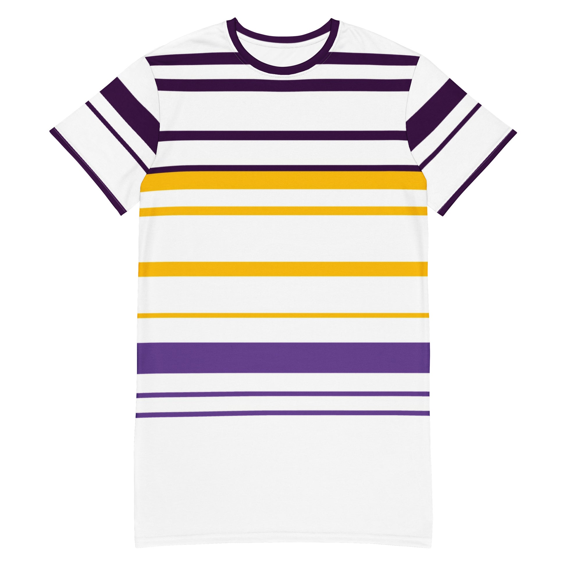 Yellow Striped T-Shirt Dress - Activewear Well
