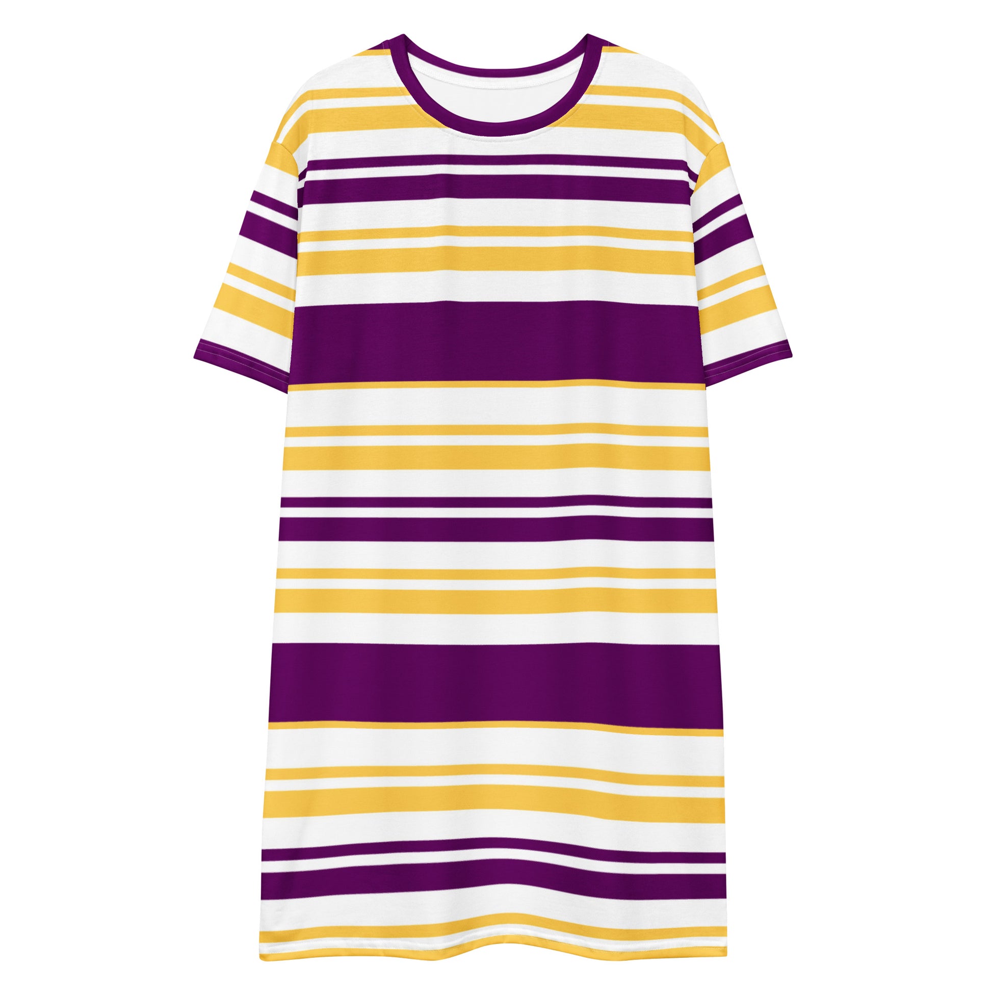 Purple Striped T-shirt Dress - Activewear Well
