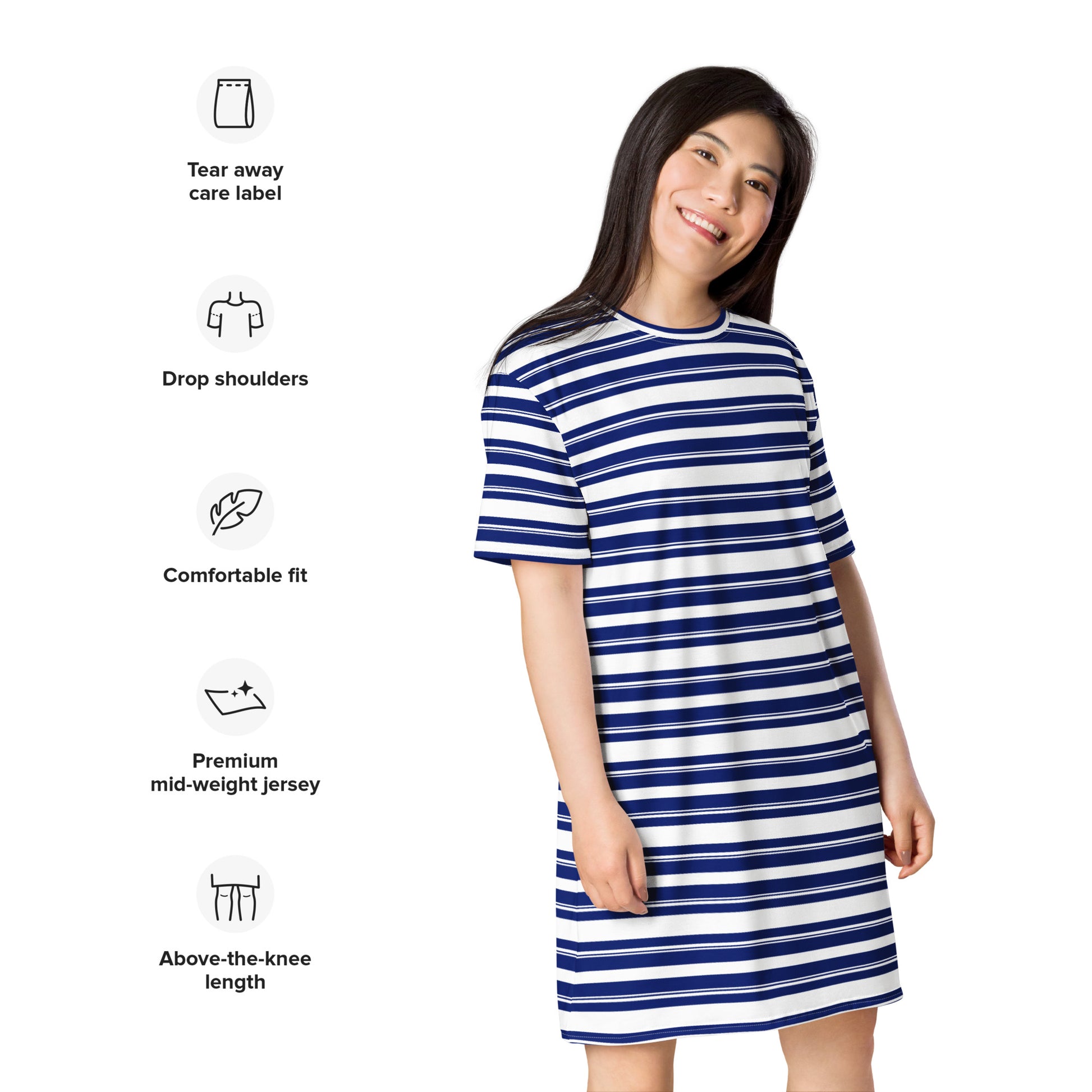 Women's Striped T-Shirt Dress - Activewear Well