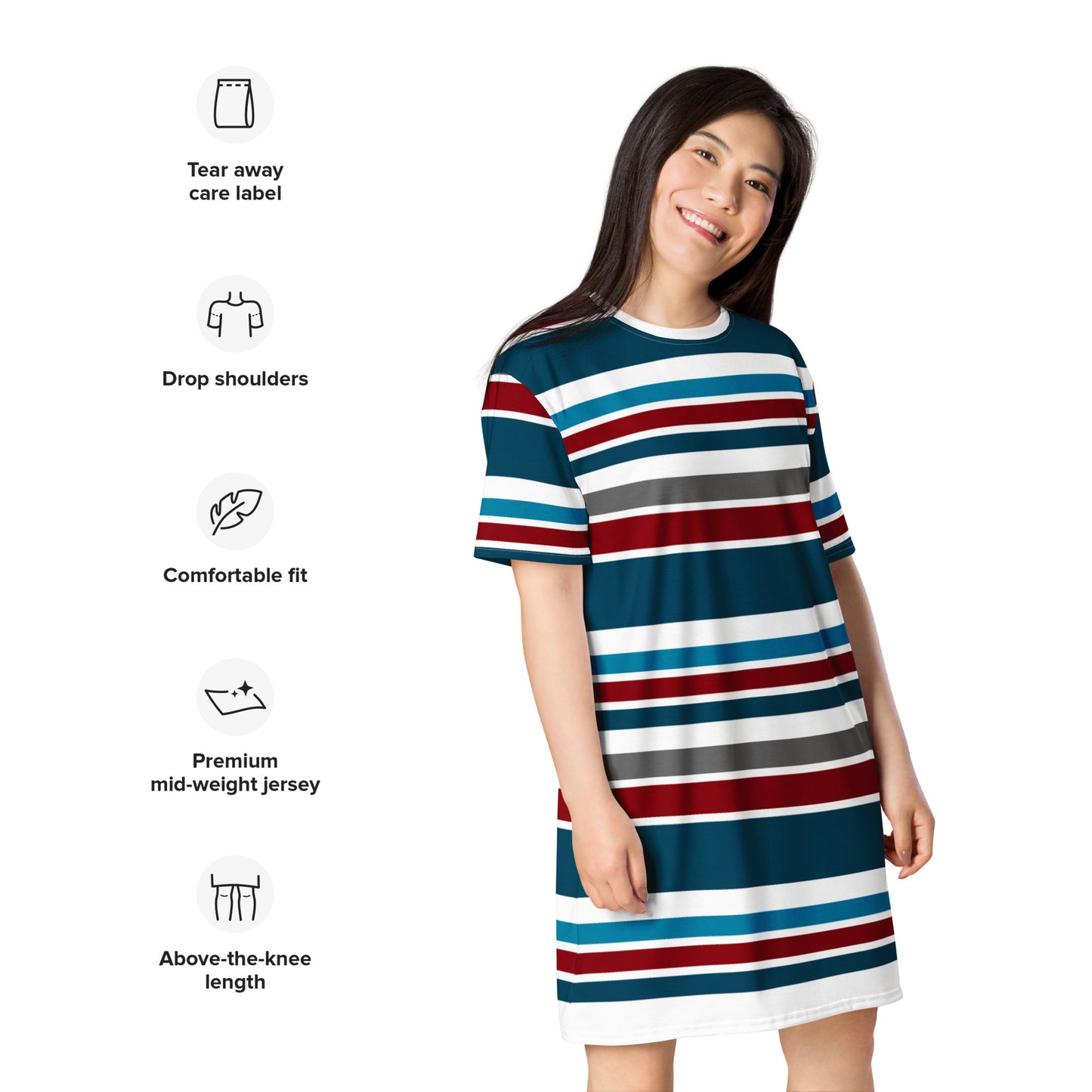 Striped T-Shirt Dress - Activewear Well