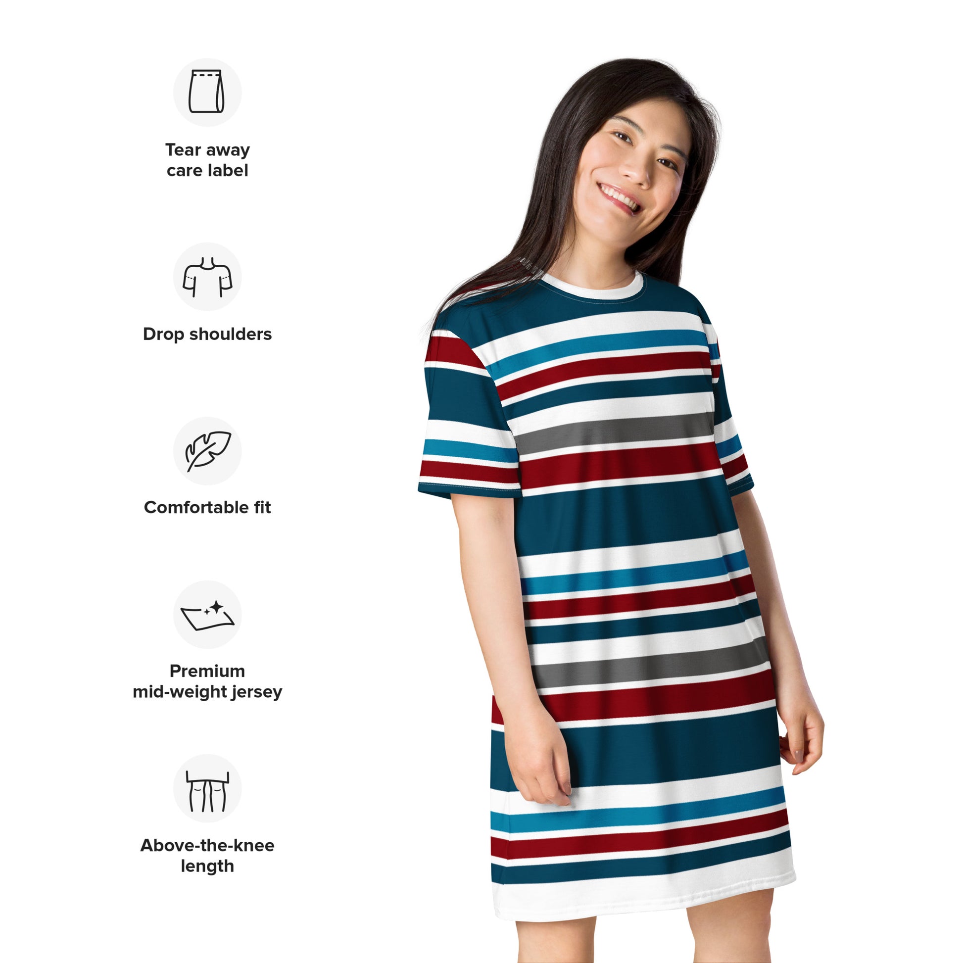 Striped T-Shirt Dress - Activewear Well