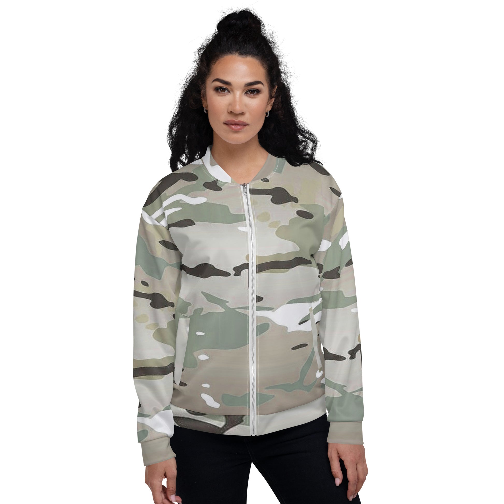 Desert Camo Unisex Bomber Jacket - Activewear Well