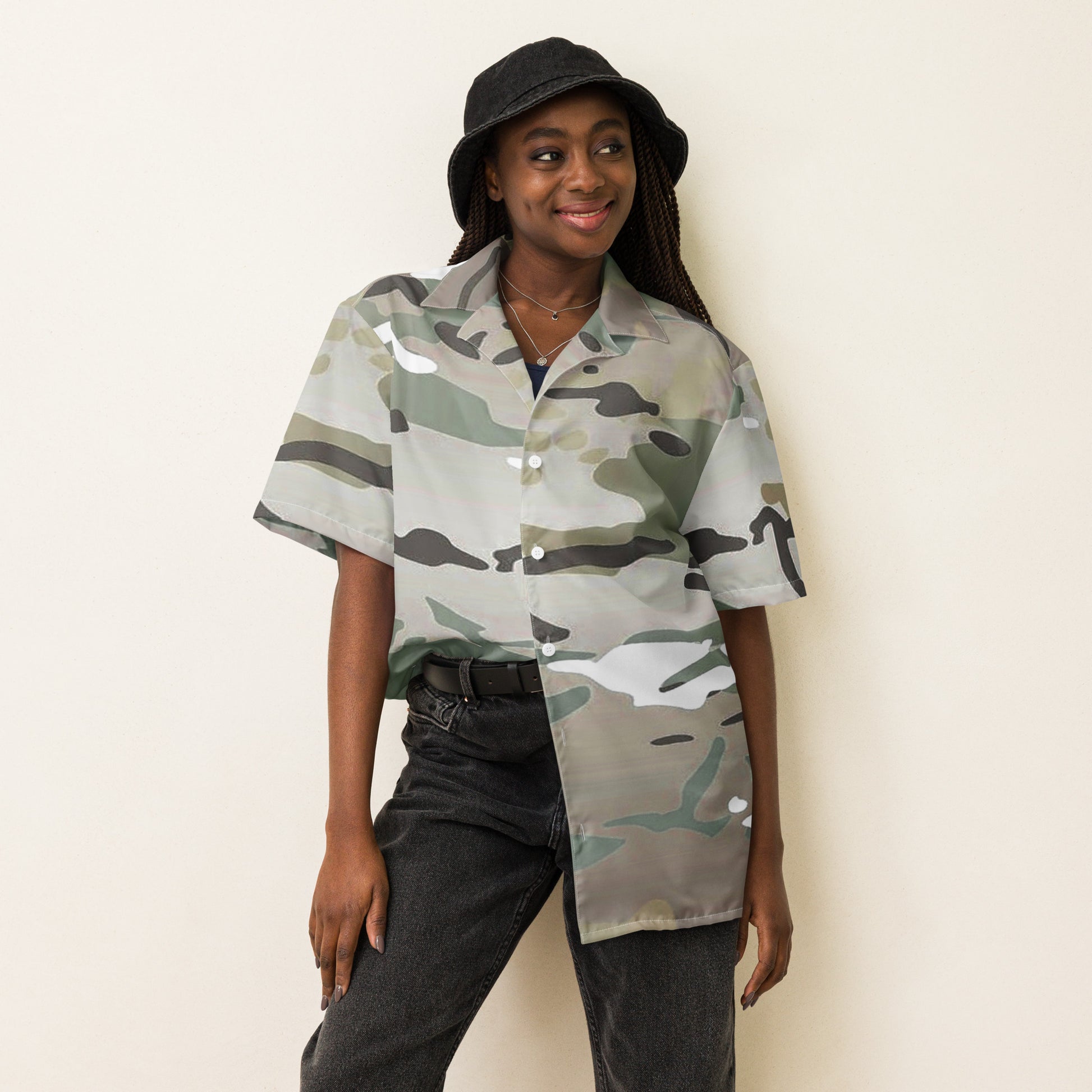 Desert Camo Unisex Button Shirt - Activewear Well